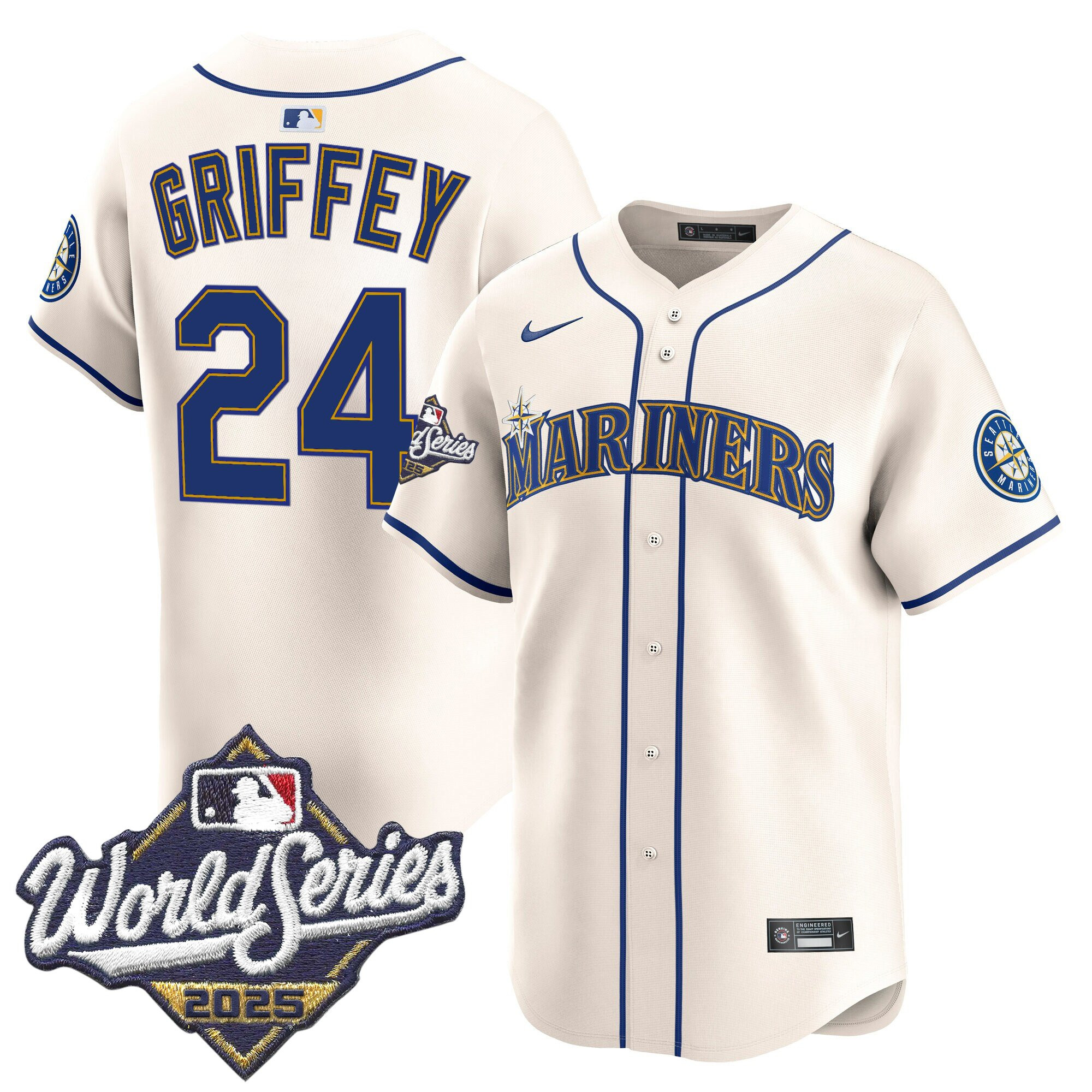Men's Seattle Mariners 2025 World Series Vapor Premier Limited Jersey - All Stitched - Image 24