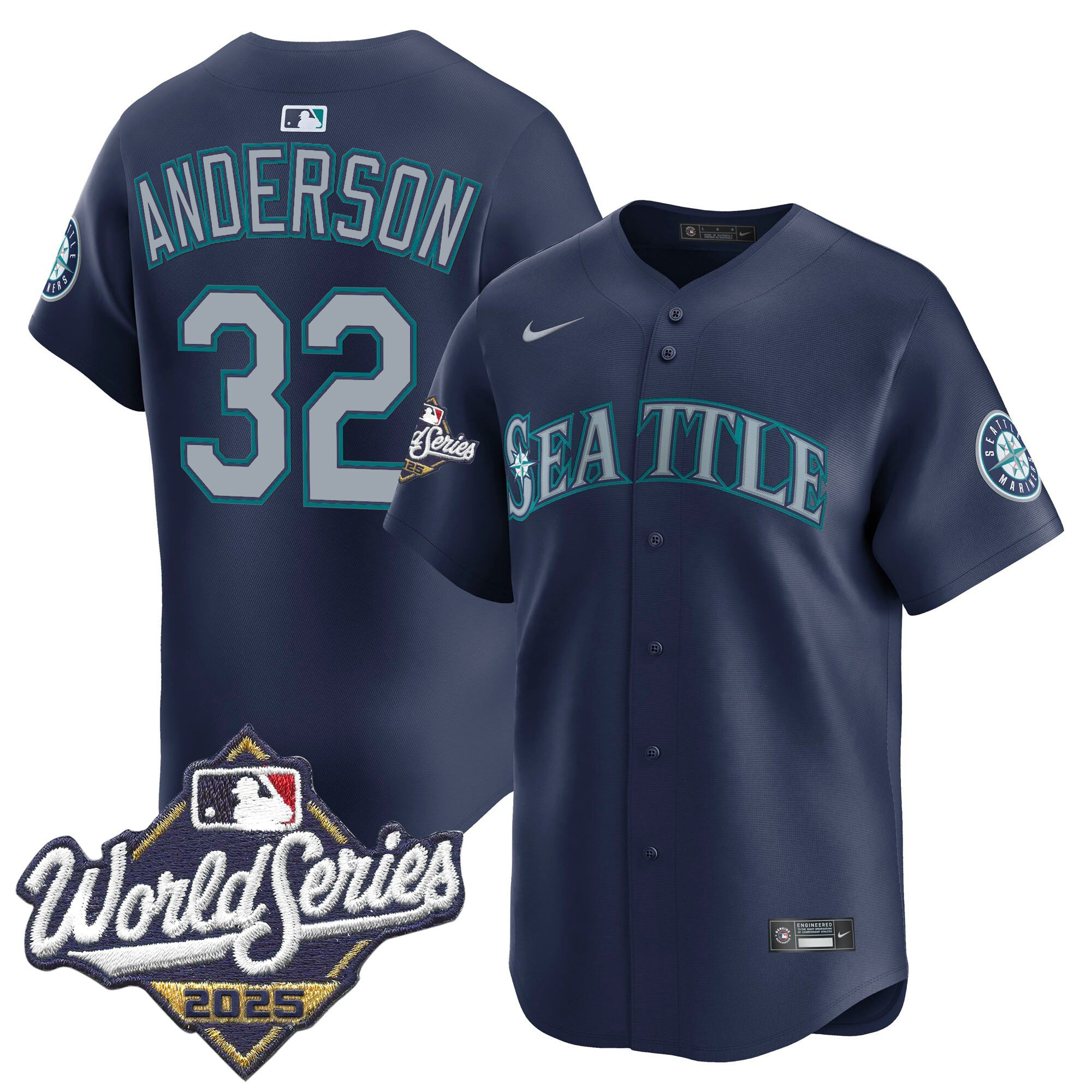 Men's Seattle Mariners 2025 World Series Vapor Premier Limited Jersey - All Stitched - Image 53