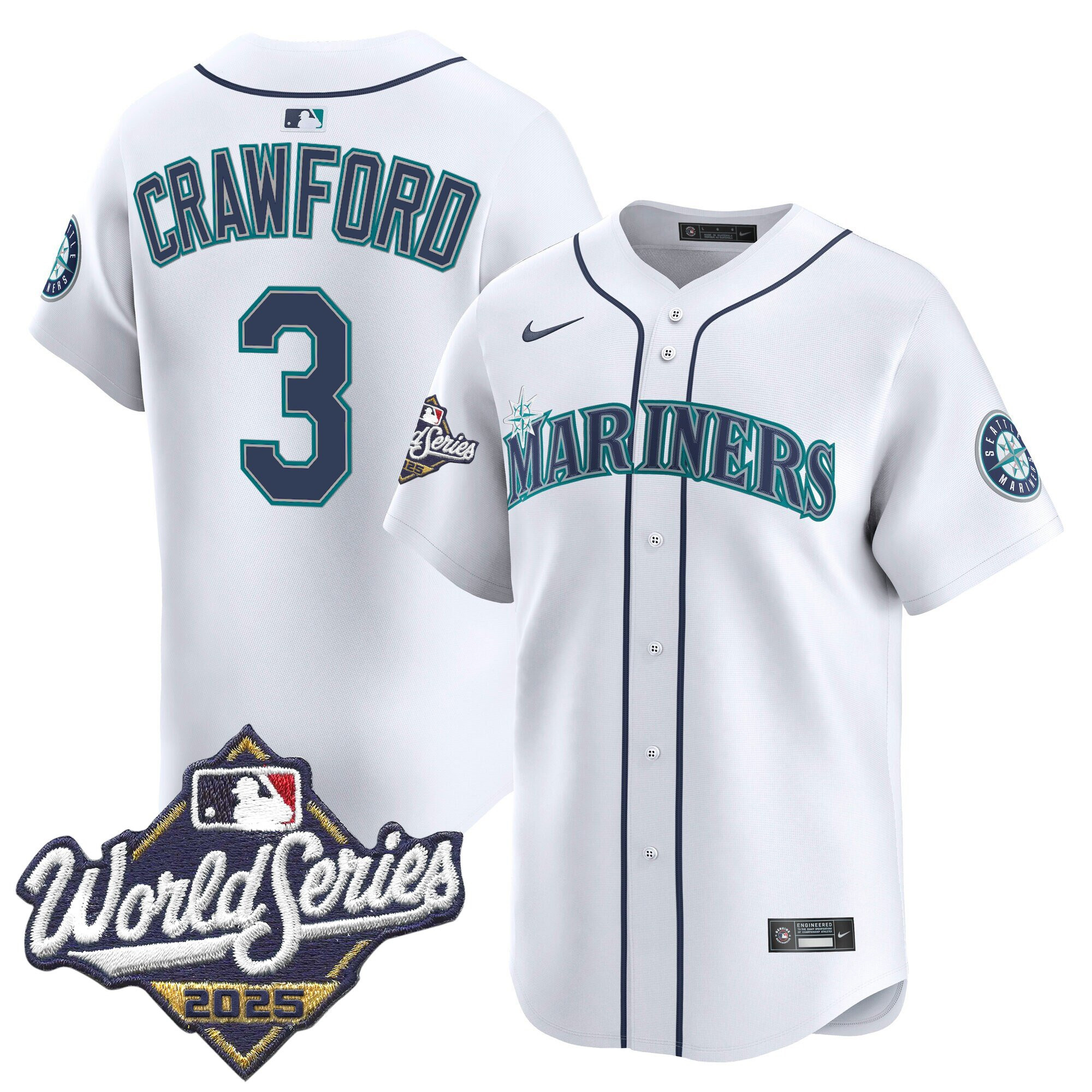 Men's Seattle Mariners 2025 World Series Vapor Premier Limited Jersey - All Stitched - Image 41