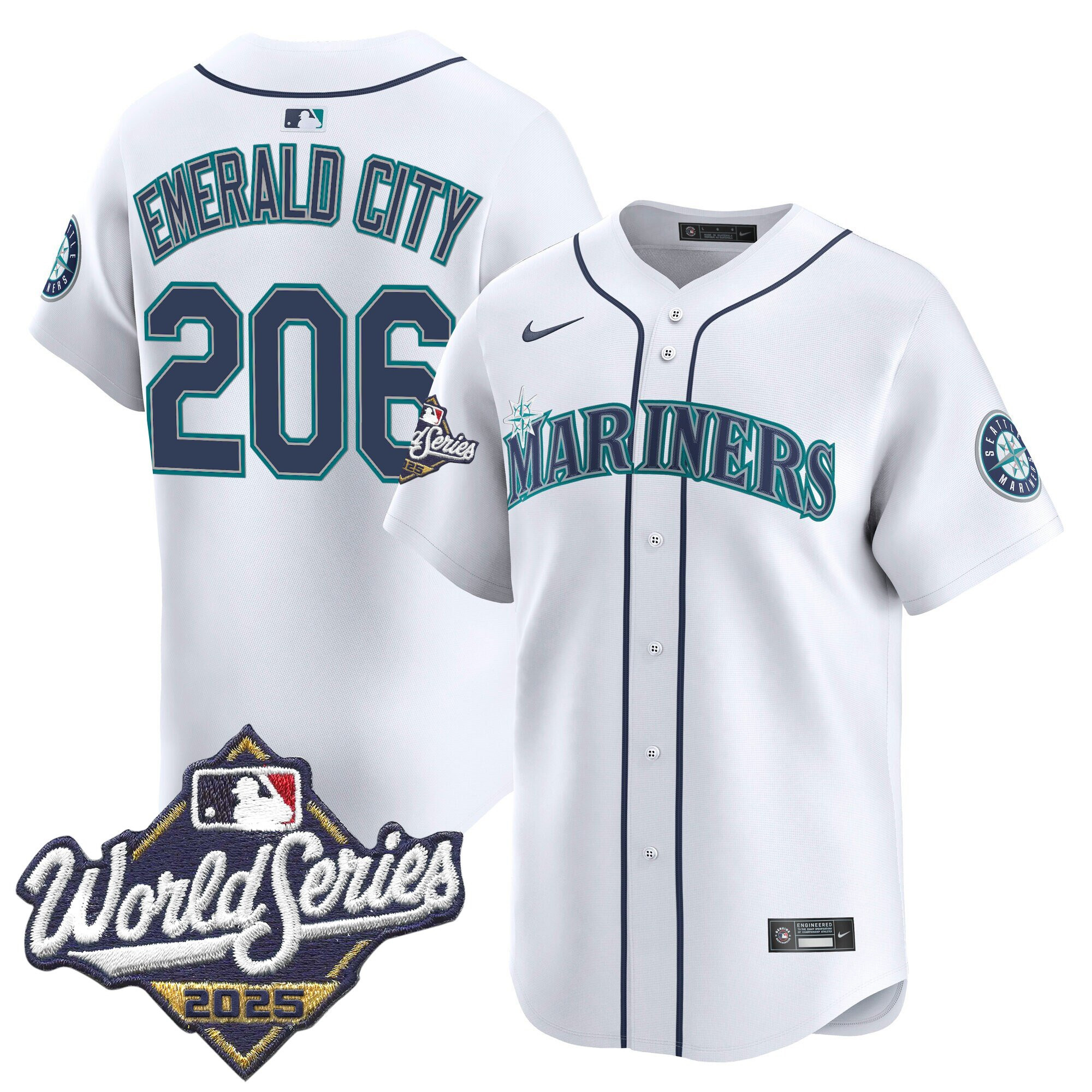 Men's Seattle Mariners 2025 World Series Vapor Premier Limited Jersey - All Stitched - Image 38