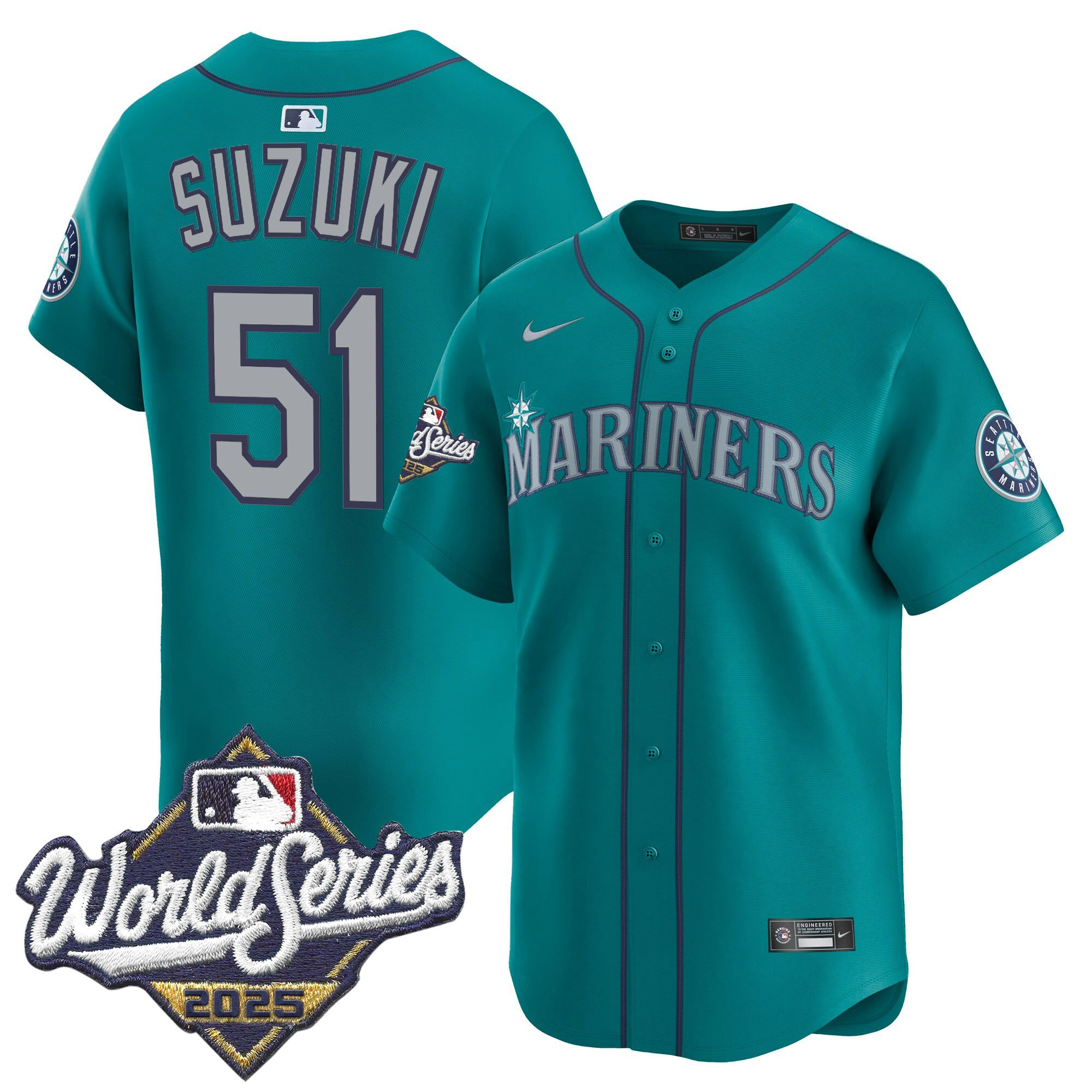 Men's Seattle Mariners 2025 World Series Vapor Premier Limited Jersey - All Stitched - Image 31