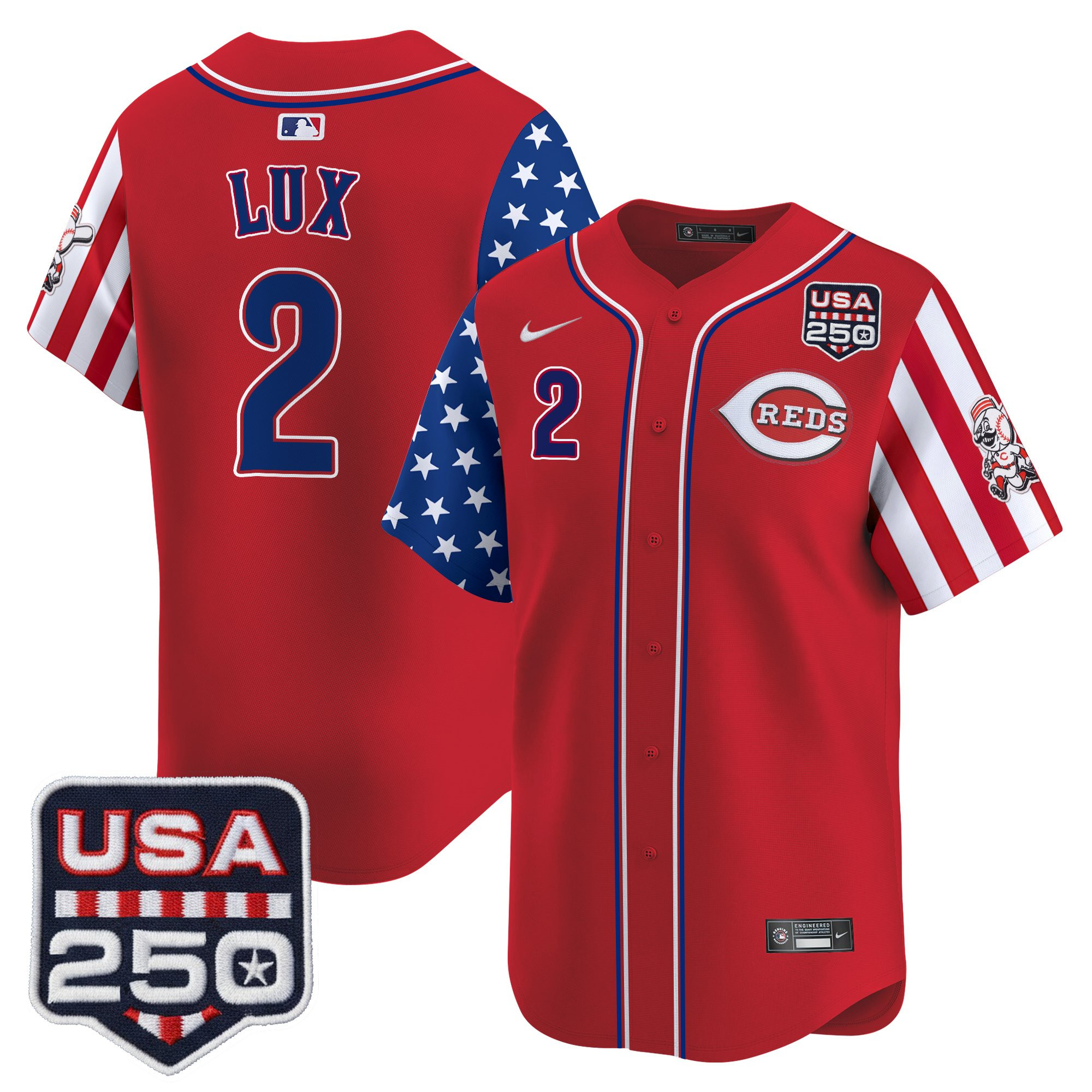 Men's Cincinnati Reds "America250 Edition" Vapor Premier Limited Jersey - All Stitched - Image 16