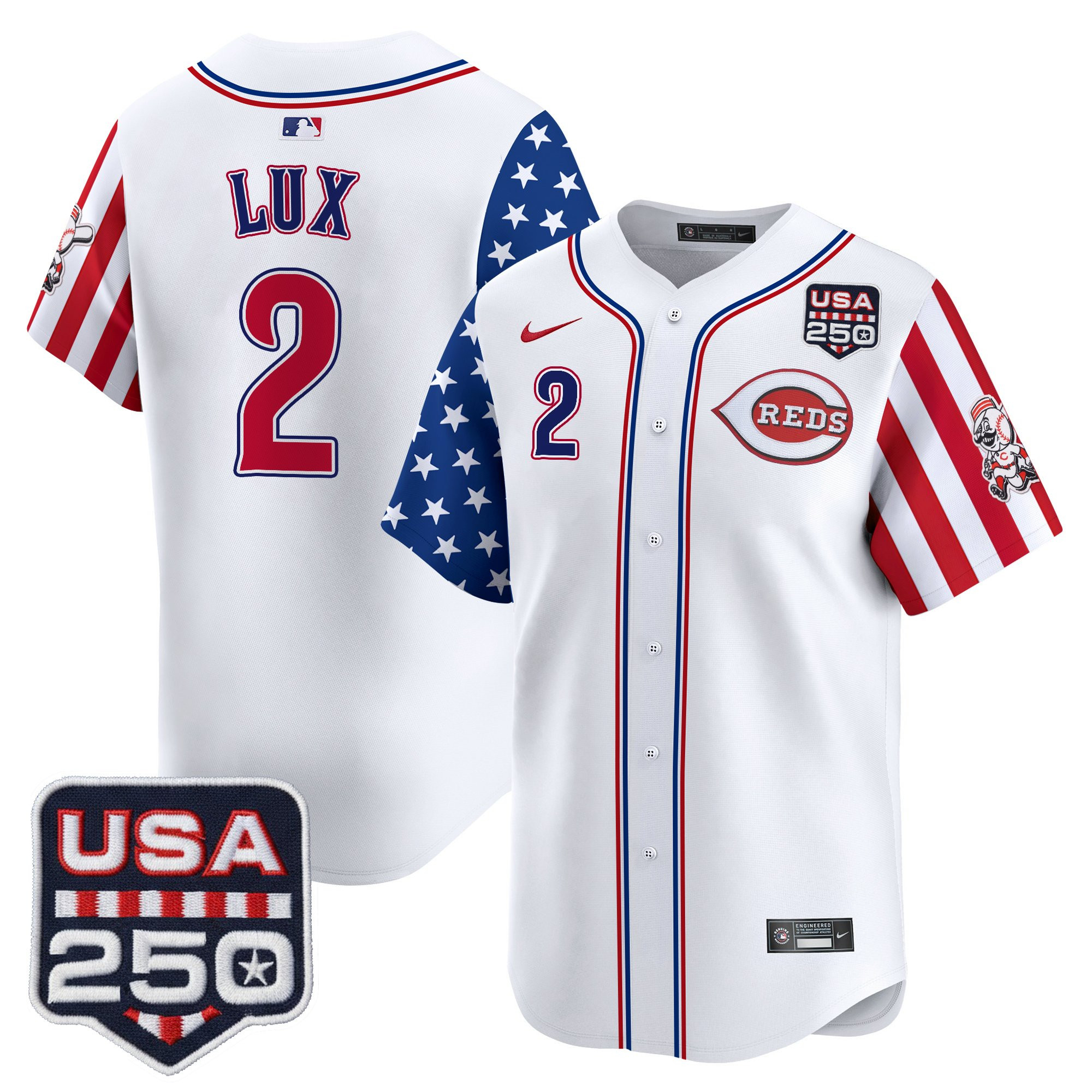 Men's Cincinnati Reds "America250 Edition" Vapor Premier Limited Jersey - All Stitched - Image 5
