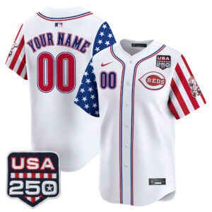 Cincinnati Reds "America250 Edition" Vapor Premier Limited Custom Jersey - All Stitched