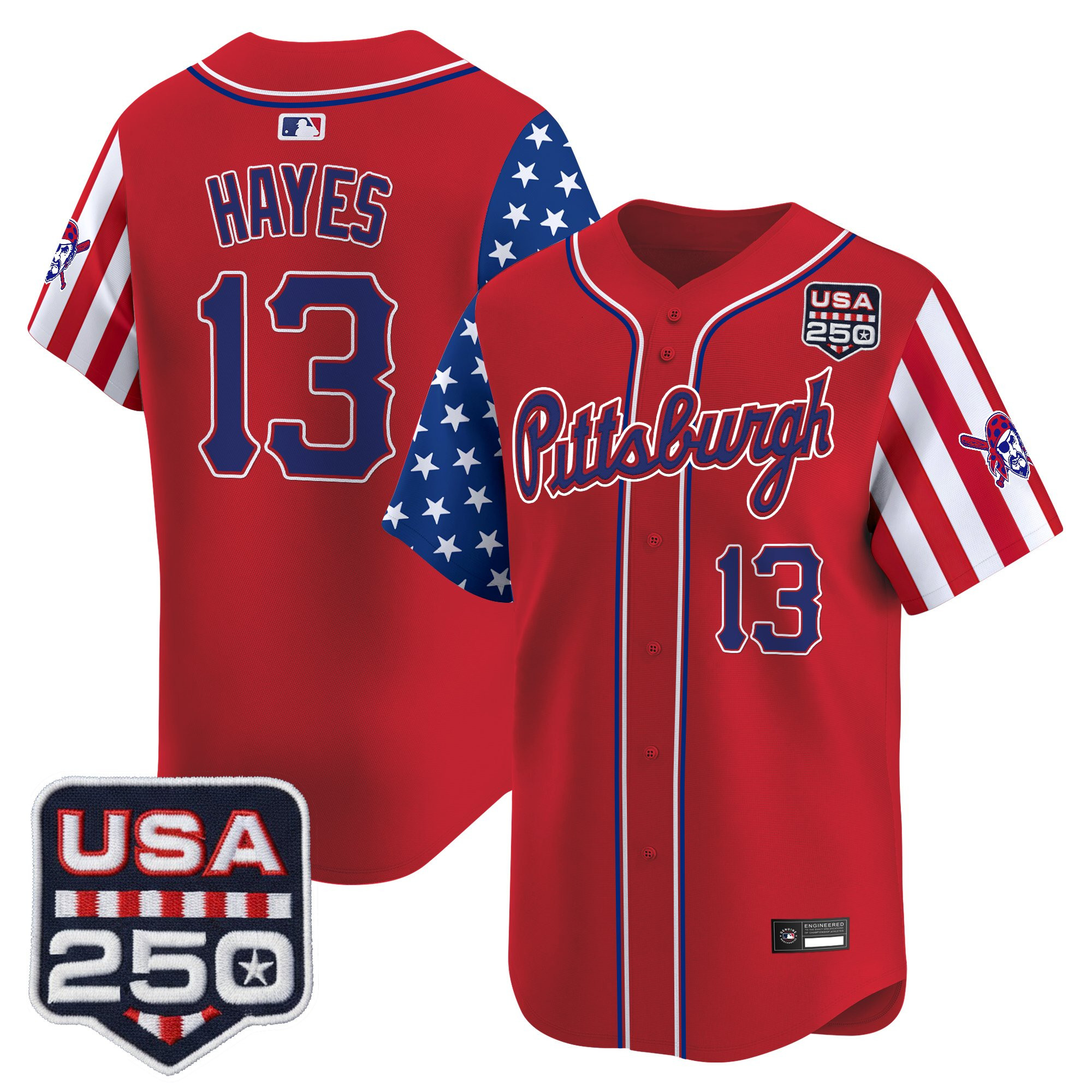 Men's Pittsburgh Pirates "America250 Edition" Vapor Premier Limited Jersey - All Stitched - Image 17