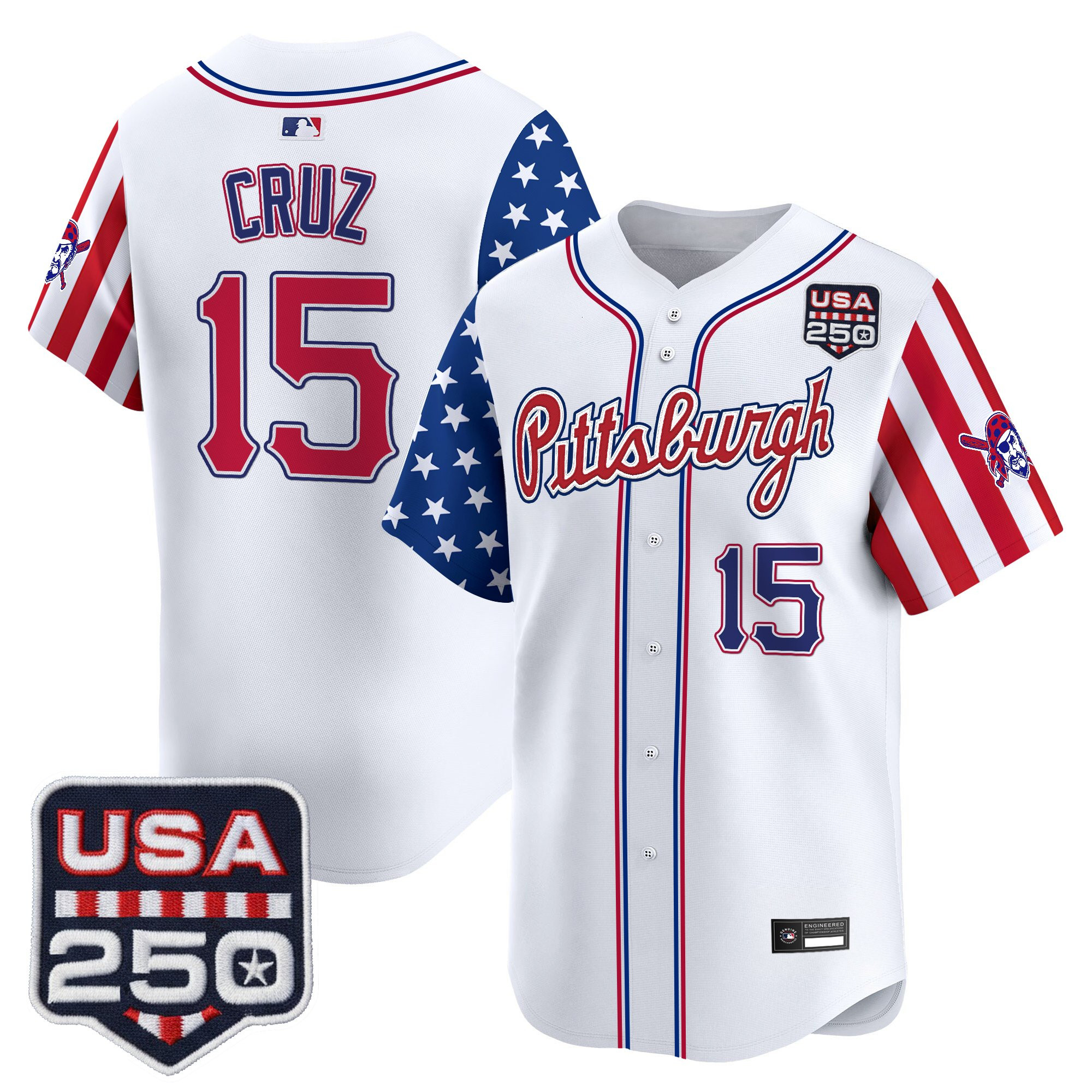 Men's Pittsburgh Pirates "America250 Edition" Vapor Premier Limited Jersey - All Stitched - Image 4