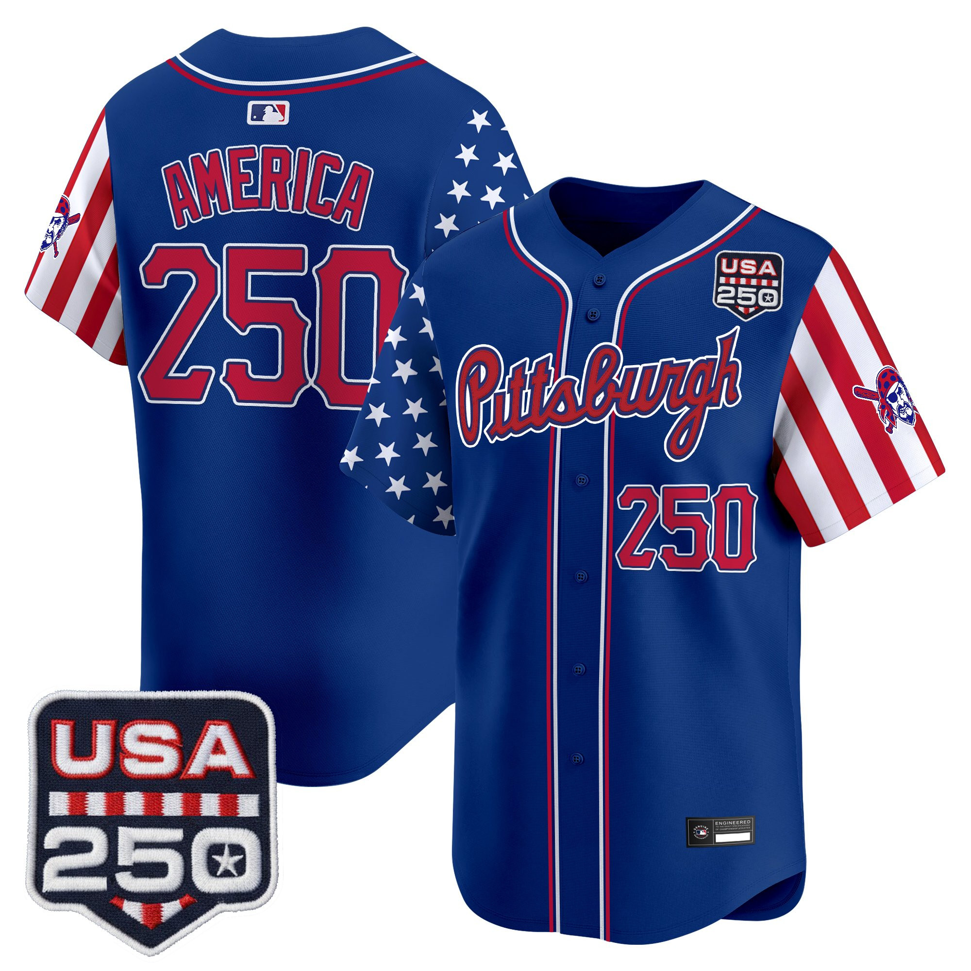 Men's Pittsburgh Pirates "America250 Edition" Vapor Premier Limited Jersey - All Stitched - Image 22