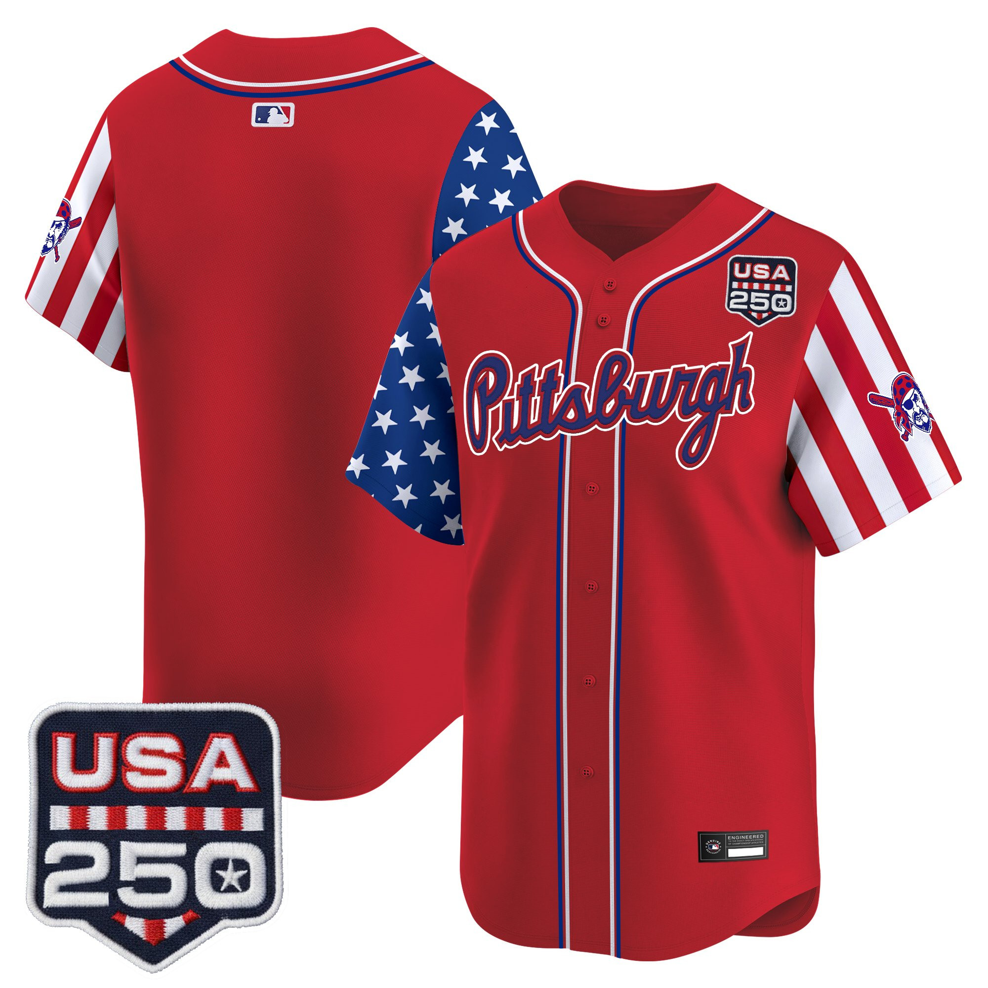 Men's Pittsburgh Pirates "America250 Edition" Vapor Premier Limited Jersey - All Stitched - Image 20