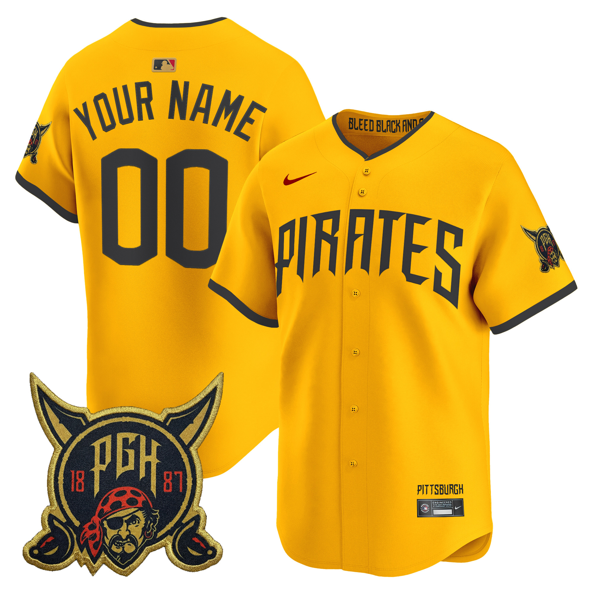 Pittsburgh Pirates 2026 City Connect Vapor Premier Limited Custom Jersey - All Stitched - Image 3