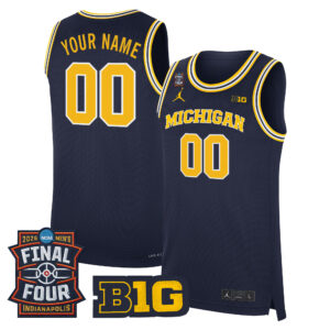Michigan Wolverines 2026 Final Four Patch Custom Basketball Jersey - All Stitched