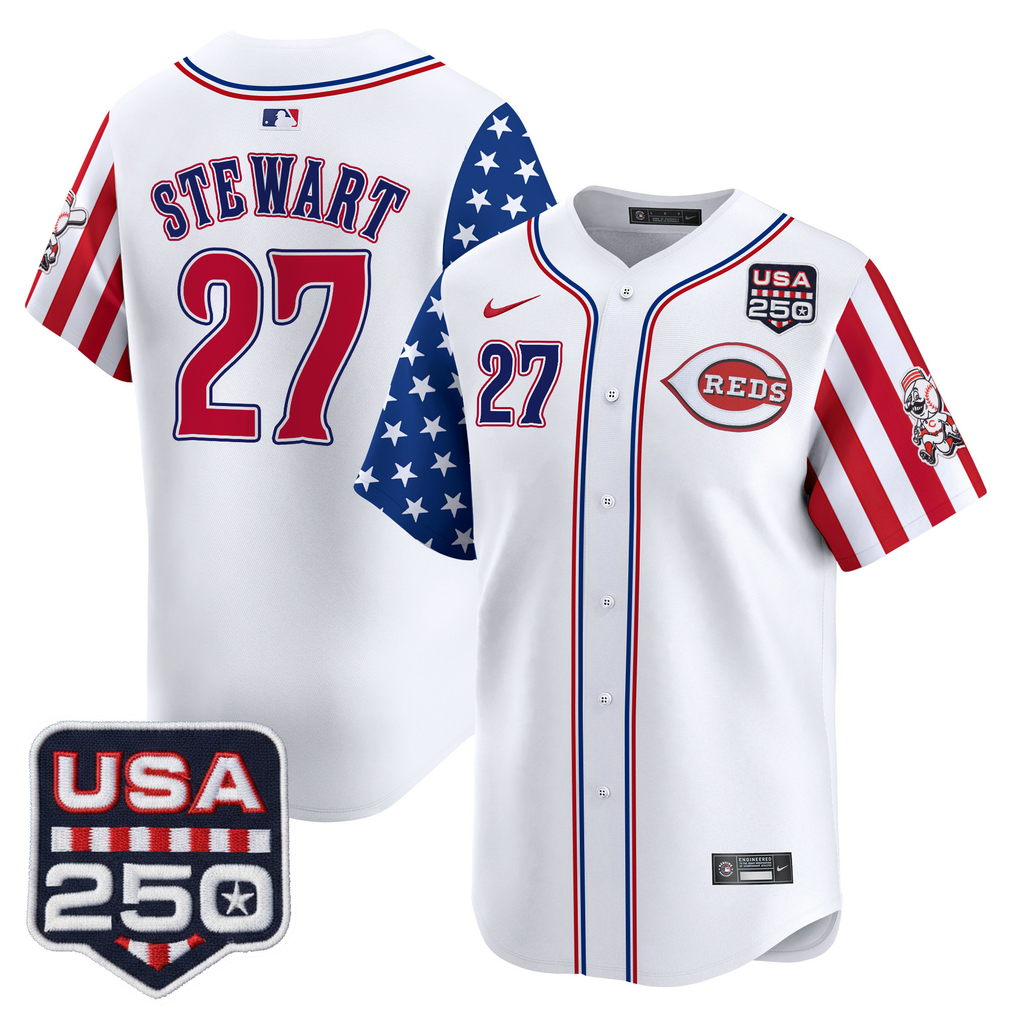 Men's Cincinnati Reds "America250 Edition" Vapor Premier Limited Jersey - All Stitched - Image 10