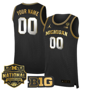 Michigan Wolverines 2026 National Champions Patch Basketball Custom Jersey - All Stitched