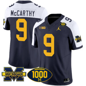 Men's Michigan Wolverines 1000 Wins Patch Vapor Jersey V2 - All Stitched