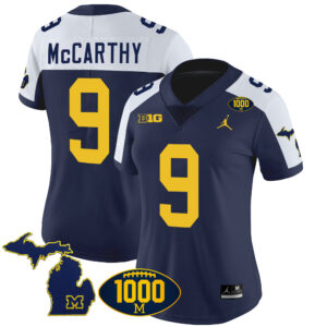 Women's Michigan Wolverines 1000 Wins Patch Vapor Jersey V3 - All Stitched