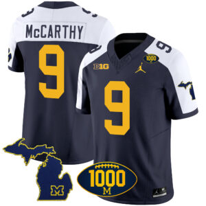 Men's Michigan Wolverines 1000 Wins Patch Vapor Jersey V3 - All Stitched