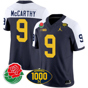 Men’s Michigan Wolverines Rose Bowl & 1000 Wins Patch Vapor Jersey - All Stitched