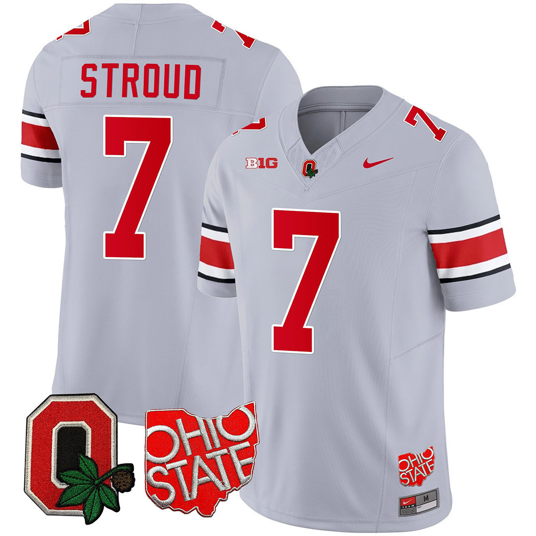 Men's Ohio State Buckeyes Ohio State & Logo Patch Jersey - All Stitched - Image 13