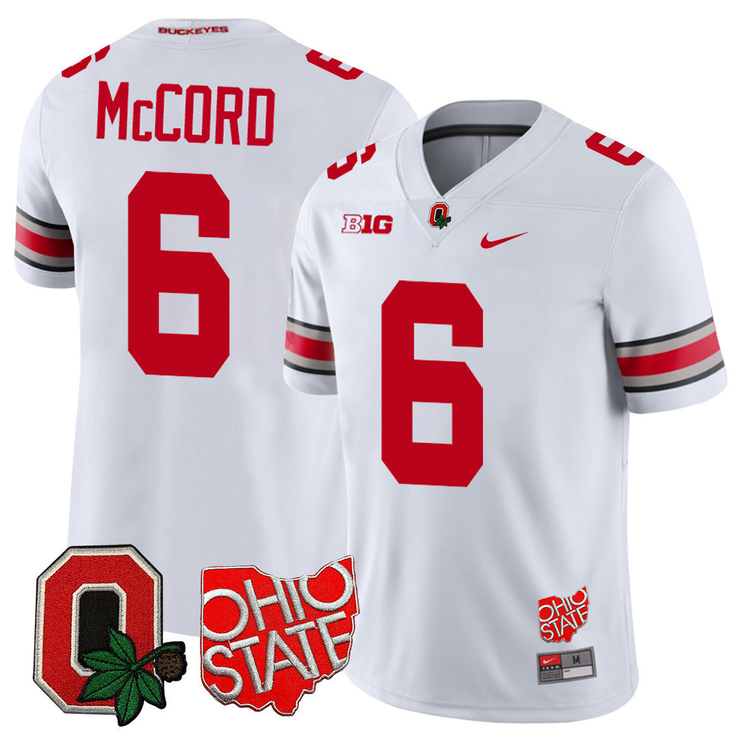 Men's Ohio State Buckeyes Ohio State & Logo Patch Jersey - All Stitched - Image 10