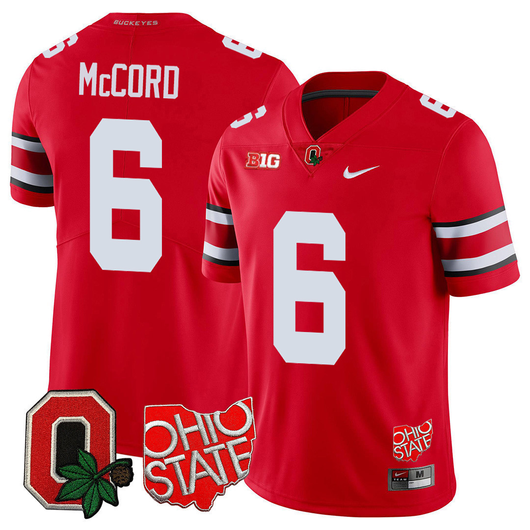 Men's Ohio State Buckeyes Ohio State & Logo Patch Jersey - All Stitched - Image 5