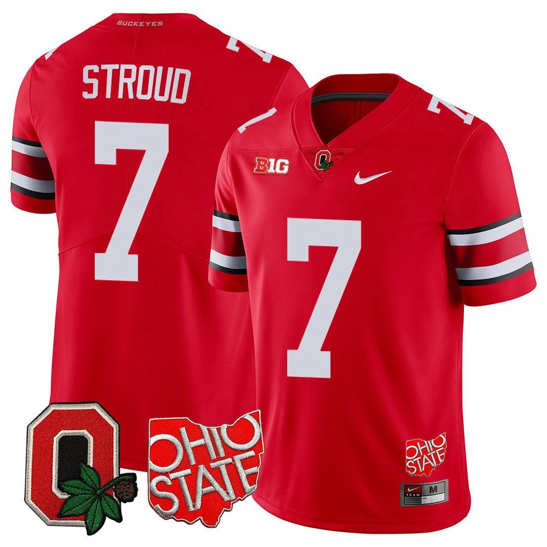 Men's Ohio State Buckeyes Ohio State & Logo Patch Jersey - All Stitched - Image 2
