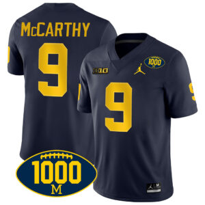 Men's Michigan Wolverines Michigan 1000 Wins Patch Jersey - All Stitched