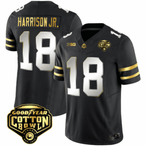 Men's Ohio State Buckeyes Good Year Cotton Bowl Patch Gold Jersey - All Stitched