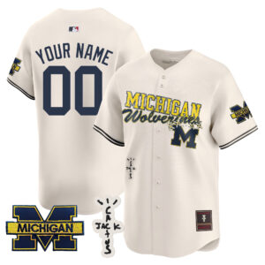 Michigan Wolverines Cactus Jack Baseball Custom Jersey - All Stitched