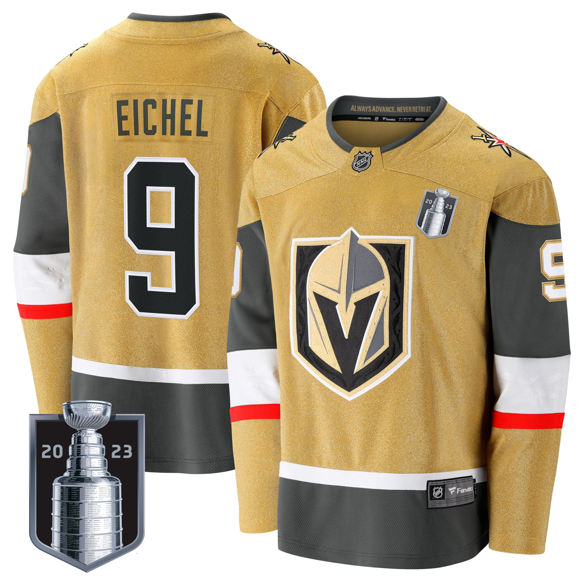 Men's Vegas Golden Knights 2023 Stanley Cup Final Jersey V2 - All Stitched - Image 2