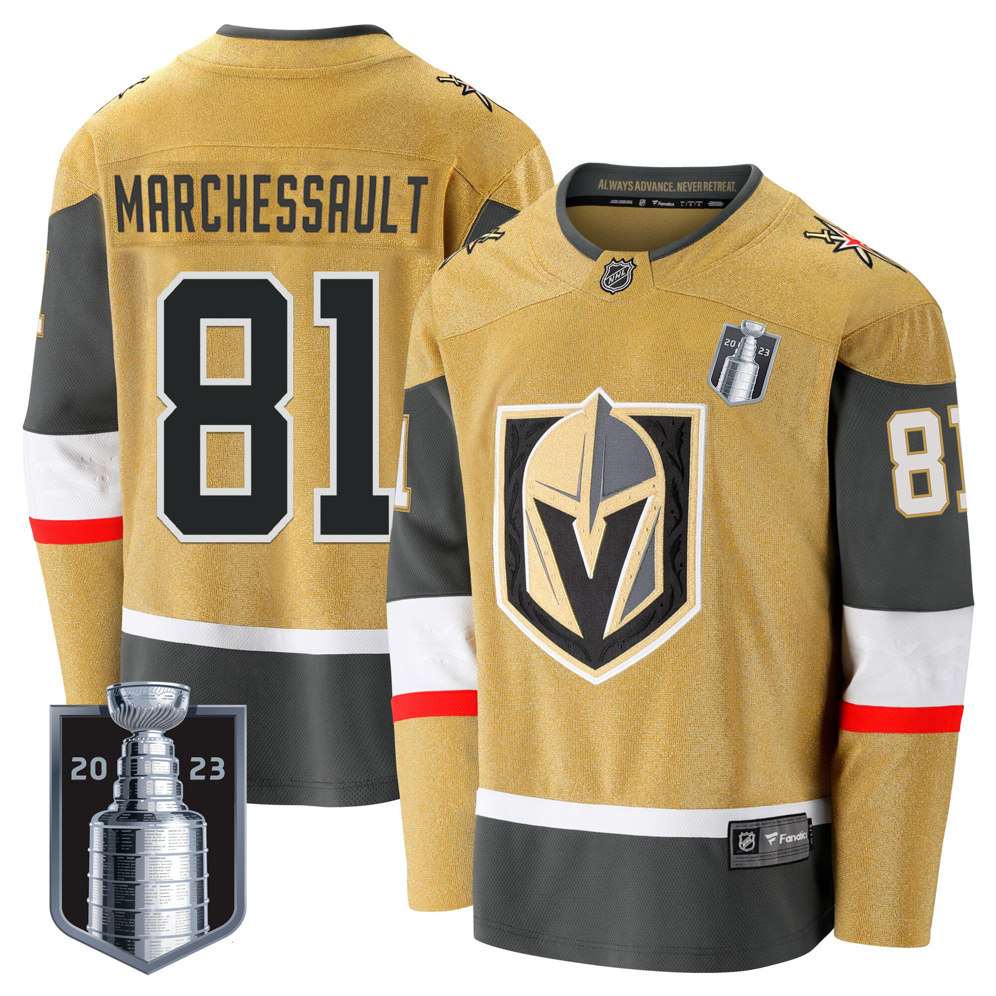 Men's Vegas Golden Knights 2023 Stanley Cup Final Jersey V2 - All Stitched - Image 5
