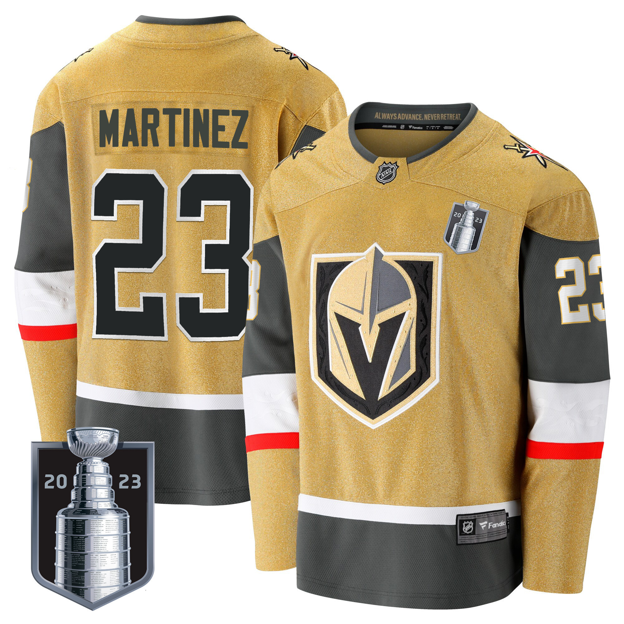 Men's Vegas Golden Knights 2023 Stanley Cup Final Jersey V2 - All Stitched - Image 4