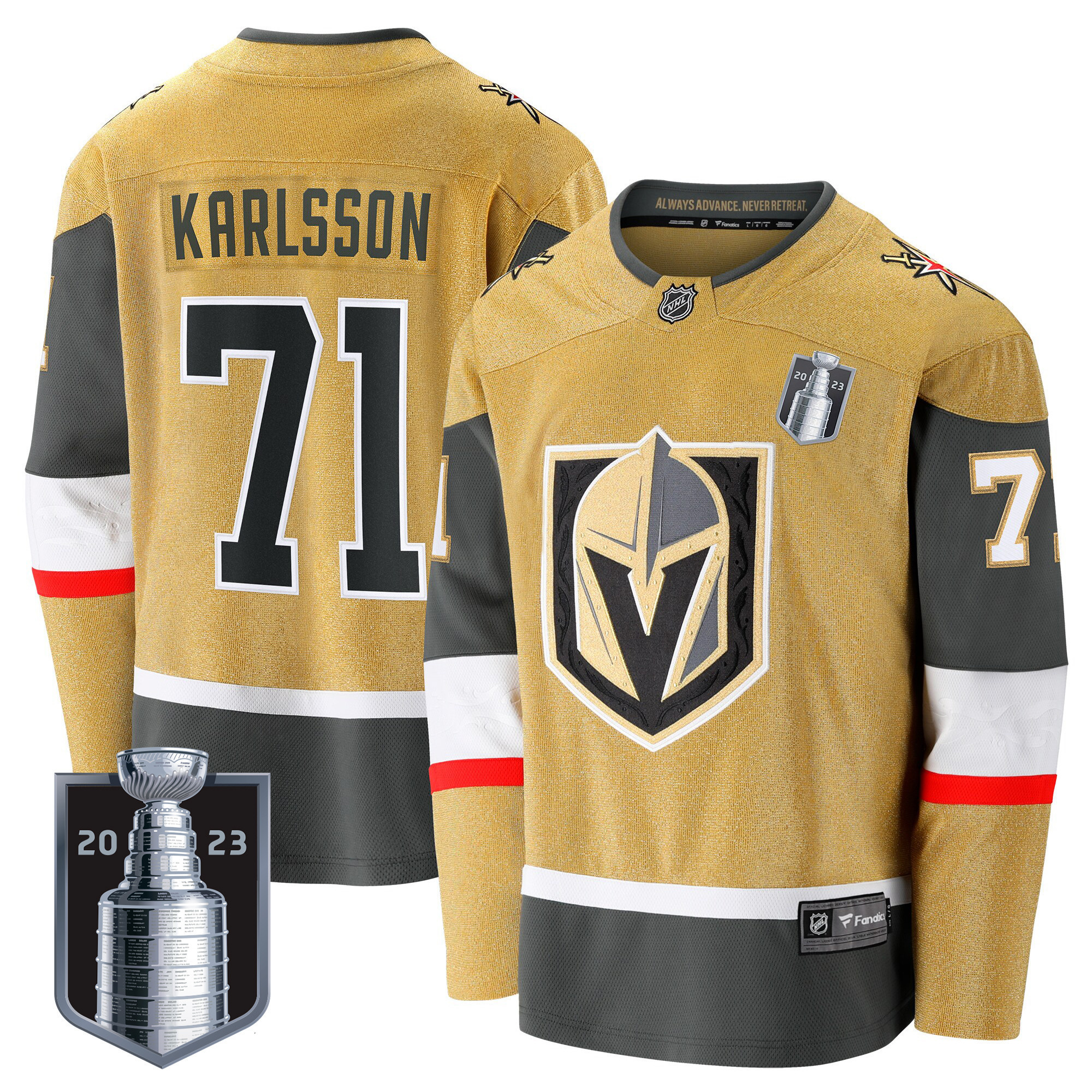 Men's Vegas Golden Knights 2023 Stanley Cup Final Jersey V2 - All Stitched - Image 3