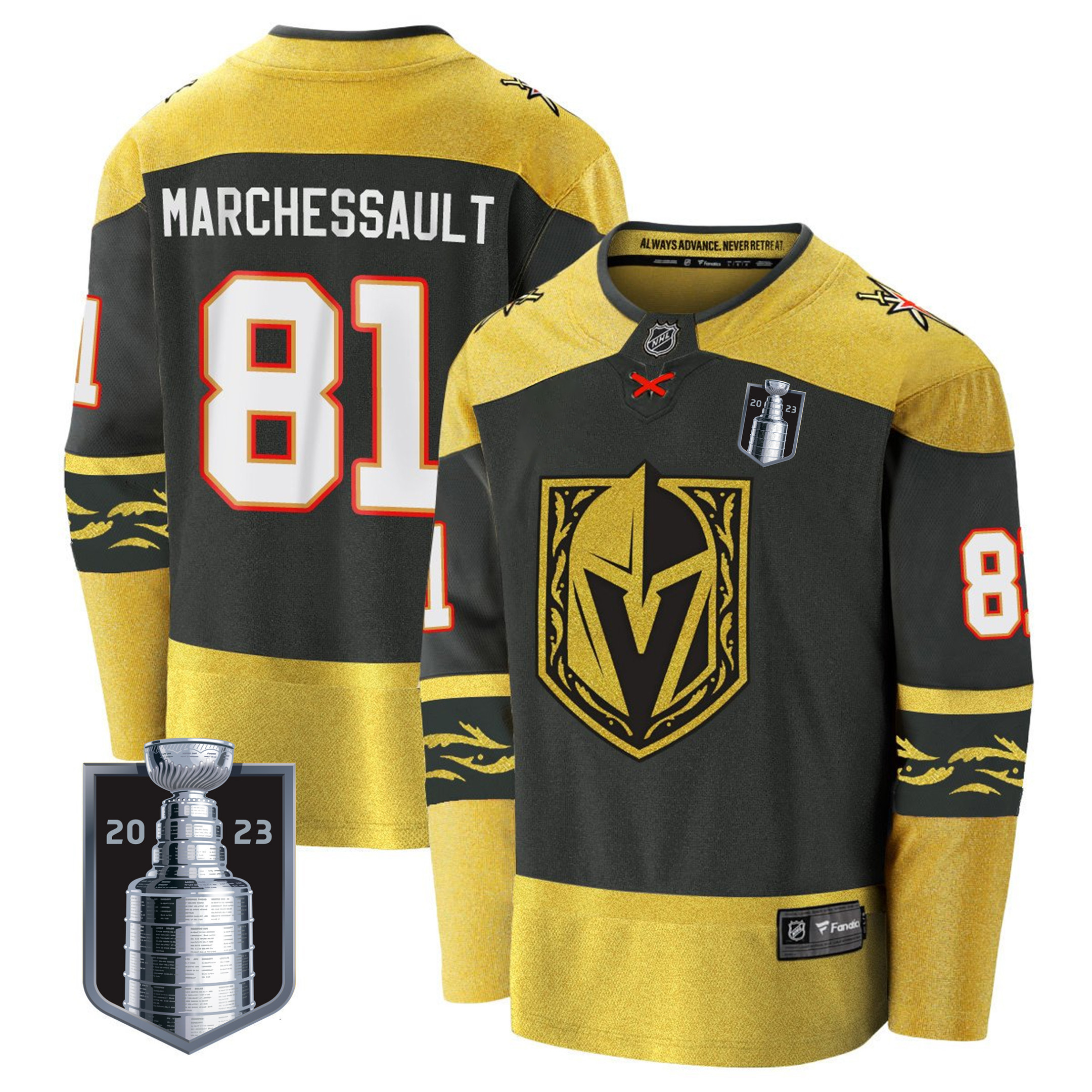 Men's Vegas Golden Knights 2023 Stanley Cup Final Jersey V2 - All Stitched - Image 30