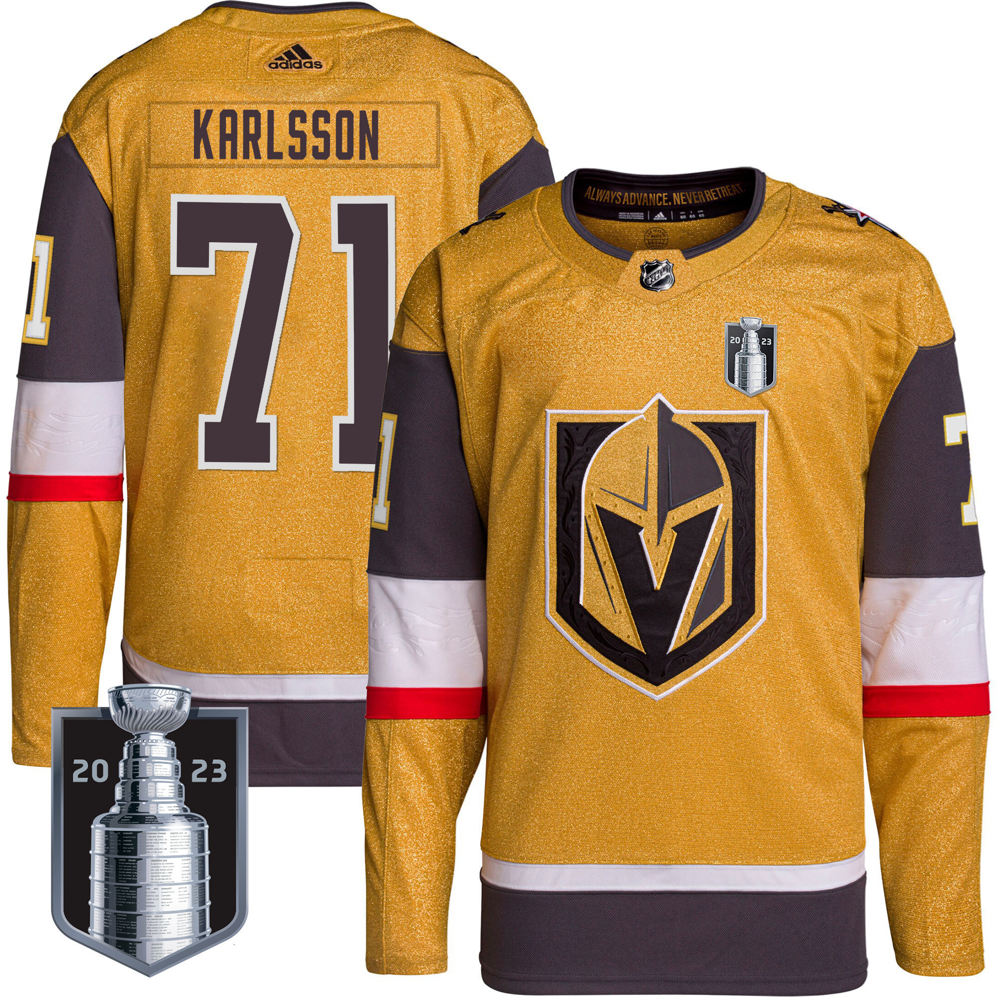 Men's Vegas Golden Knights 2023 Stanley Cup Final Jersey V2 - All Stitched - Image 8