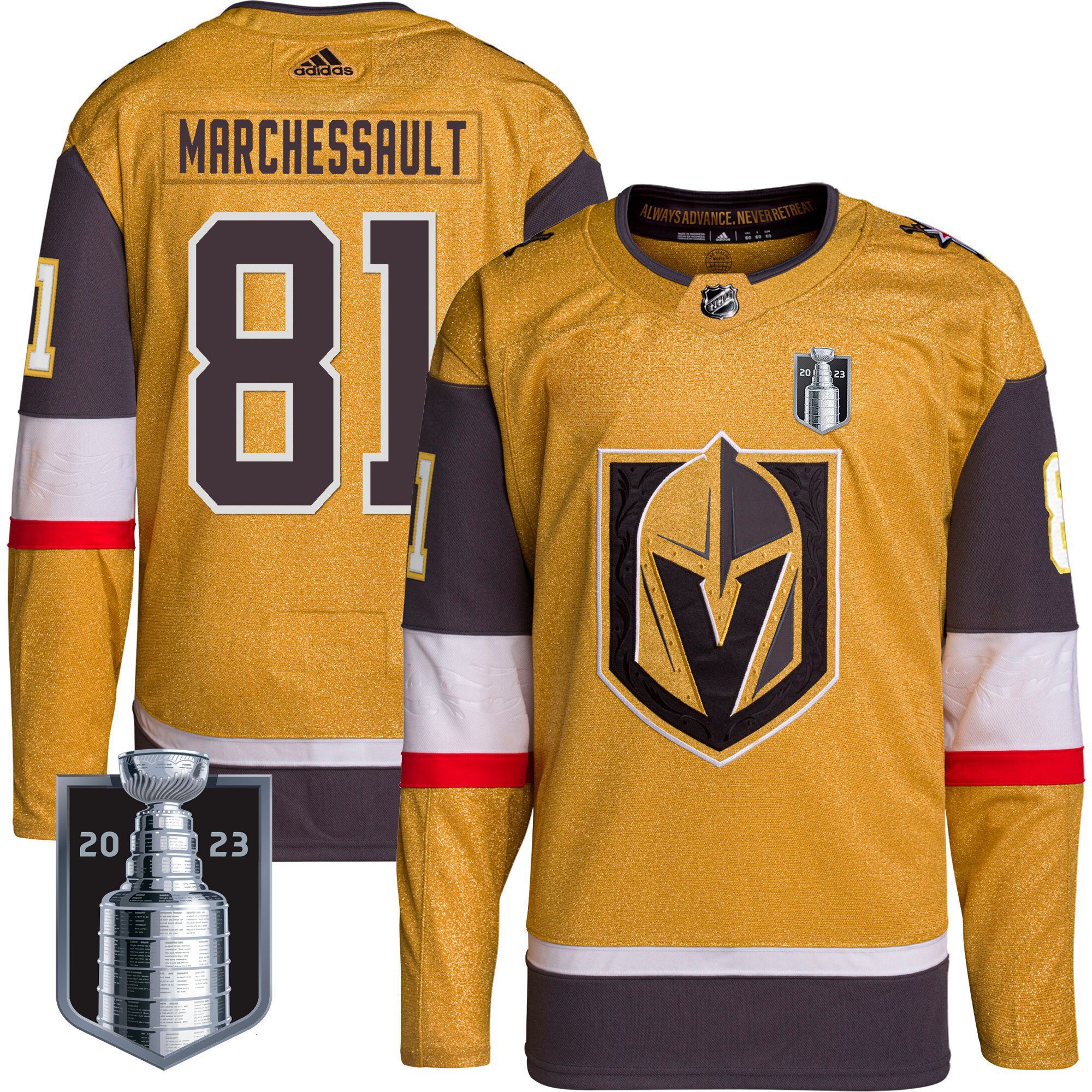 Men's Vegas Golden Knights 2023 Stanley Cup Final Jersey V2 - All Stitched - Image 10