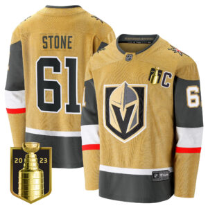 Men's Vegas Golden Knights 2023 Stanley Cup Final Gold Jersey - All Stitched