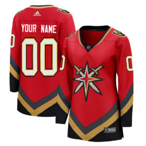 Women's Vegas Golden Knights Red Reverse Retro Custom Jersey - All Stitched