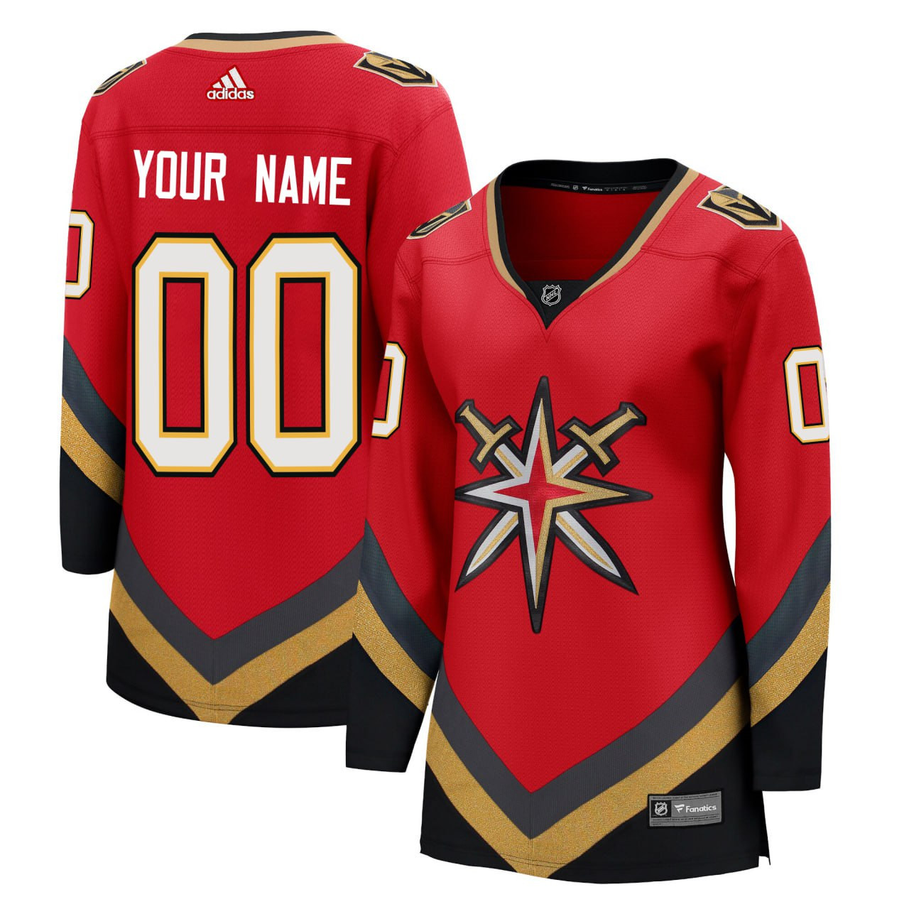 Women's Vegas Golden Knights Red Reverse Retro Custom Jersey - All Stitched