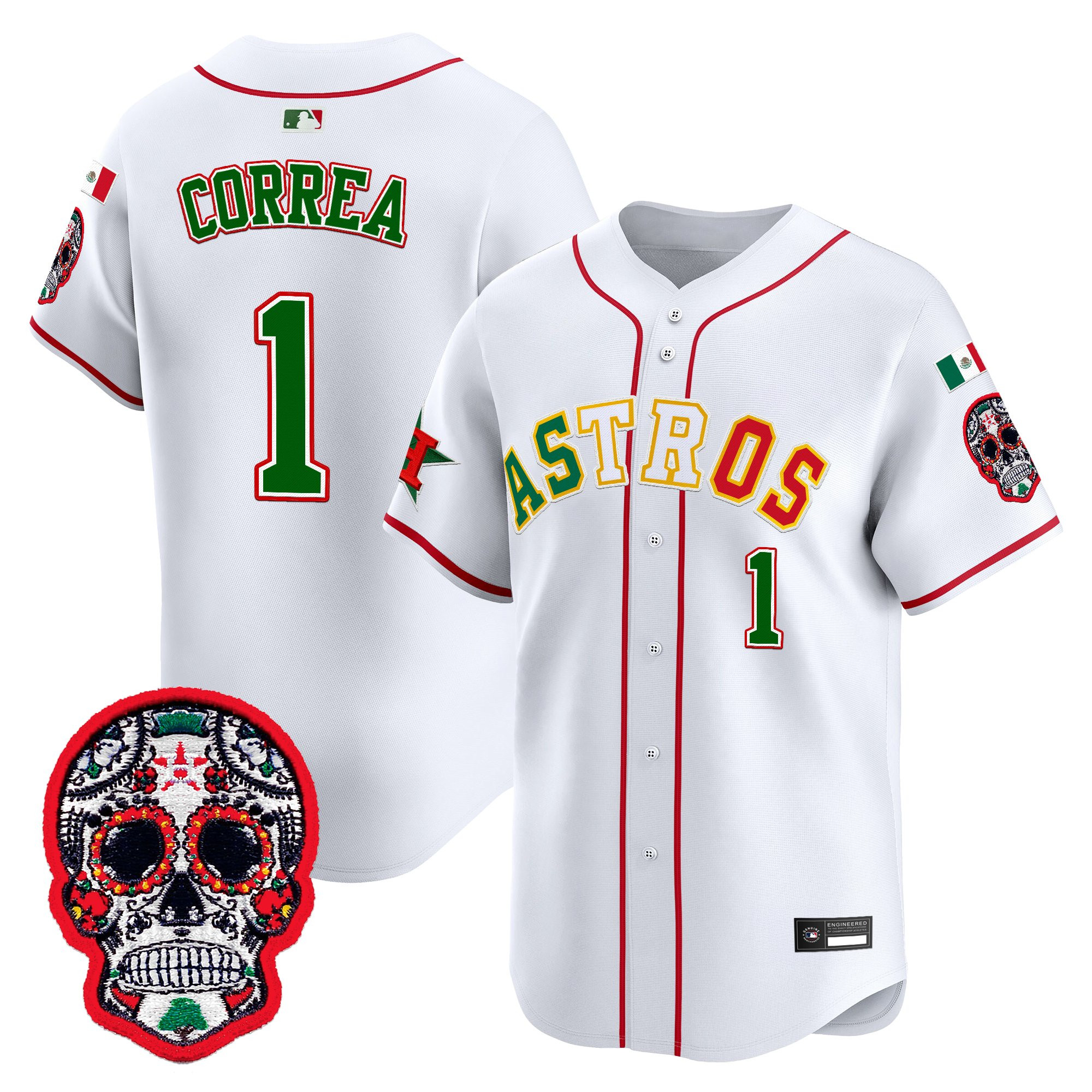 Men's Houston Astros Mexico 2025 'Día de los Muertos Edition' Vapor Premier Limited Jersey - All Stitched - Image 10