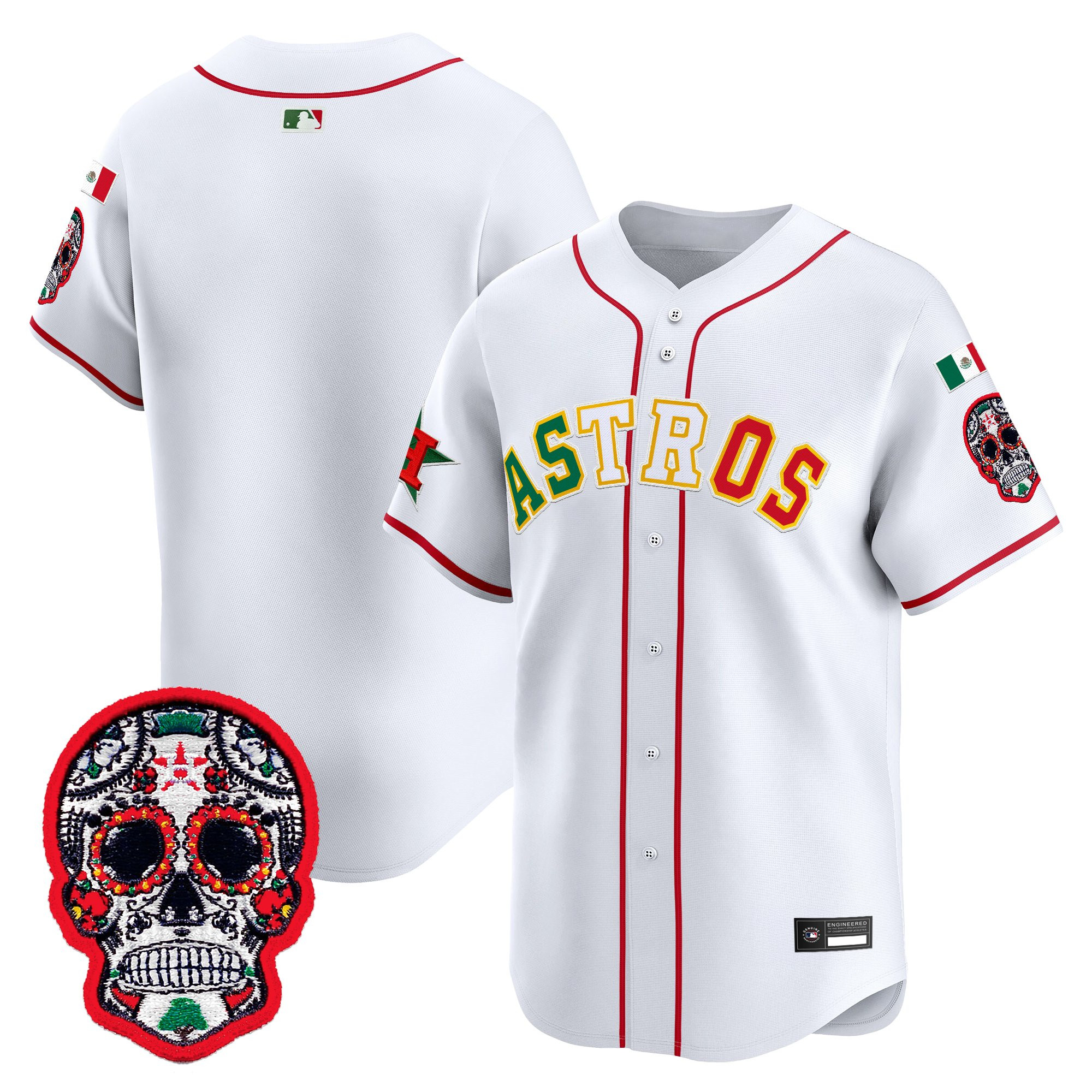 Men's Houston Astros Mexico 2025 'Día de los Muertos Edition' Vapor Premier Limited Jersey - All Stitched - Image 11