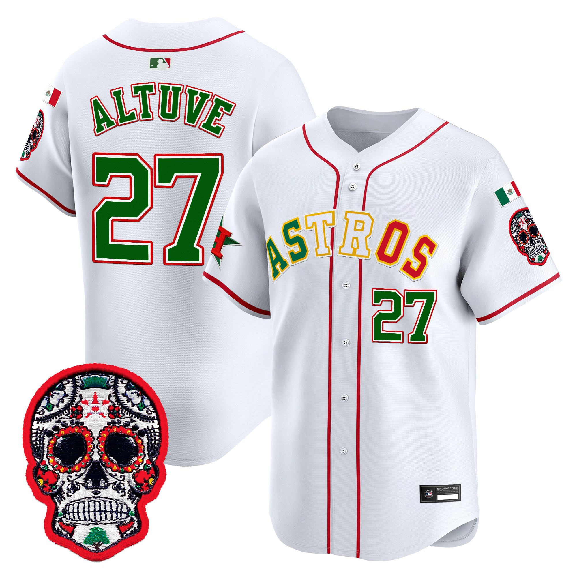 Men's Houston Astros Mexico 2025 'Día de los Muertos Edition' Vapor Premier Limited Jersey - All Stitched - Image 3