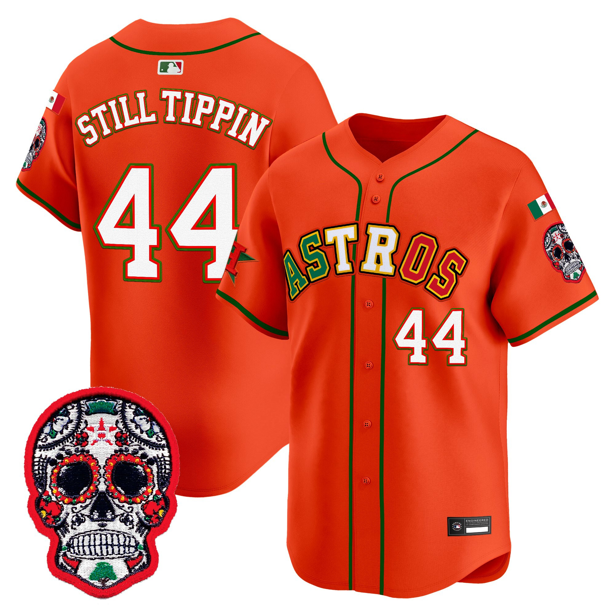 Men's Houston Astros Mexico 2025 'Día de los Muertos Edition' Vapor Premier Limited Jersey - All Stitched - Image 41