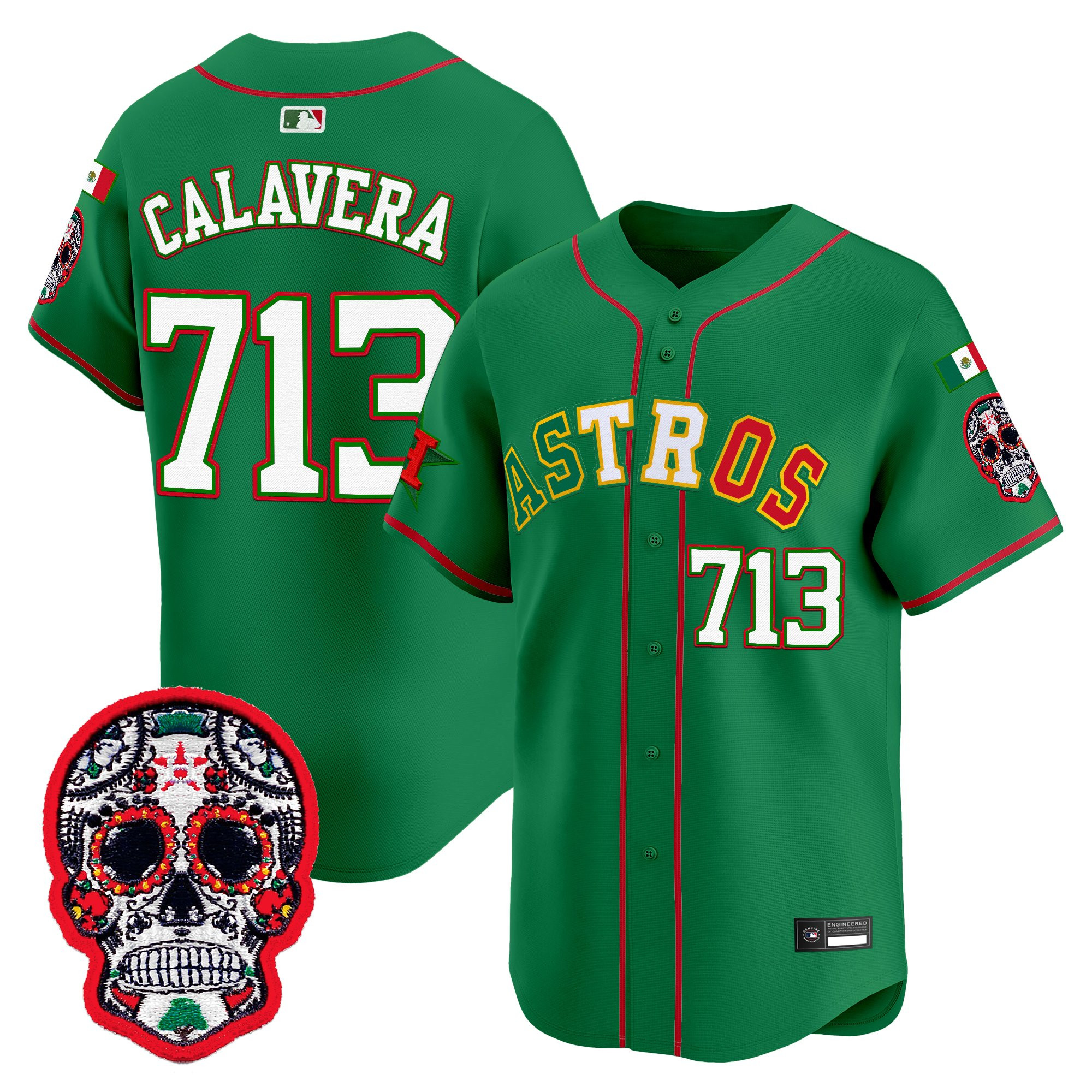 Men's Houston Astros Mexico 2025 'Día de los Muertos Edition' Vapor Premier Limited Jersey - All Stitched - Image 23