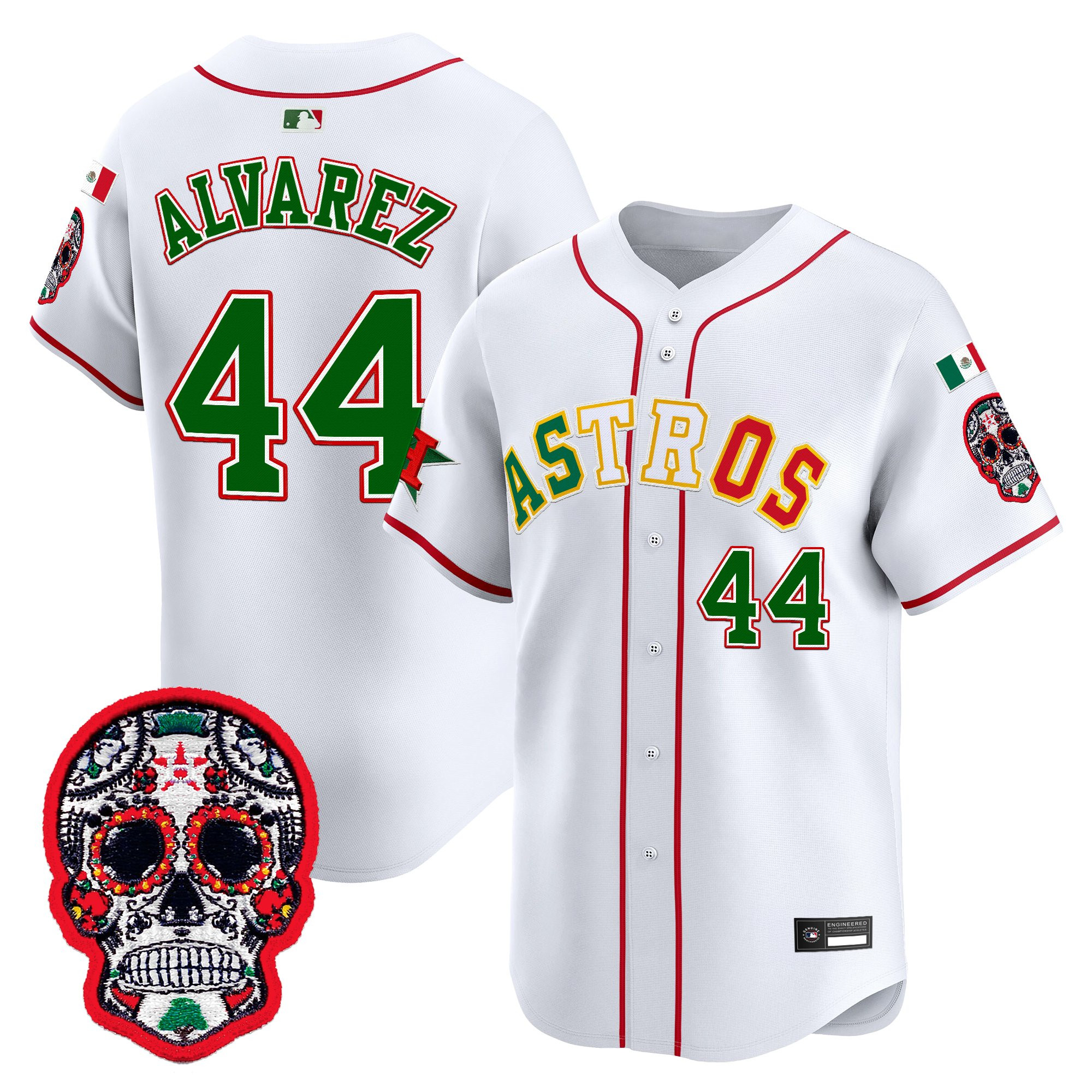 Men's Houston Astros Mexico 2025 'Día de los Muertos Edition' Vapor Premier Limited Jersey - All Stitched - Image 4