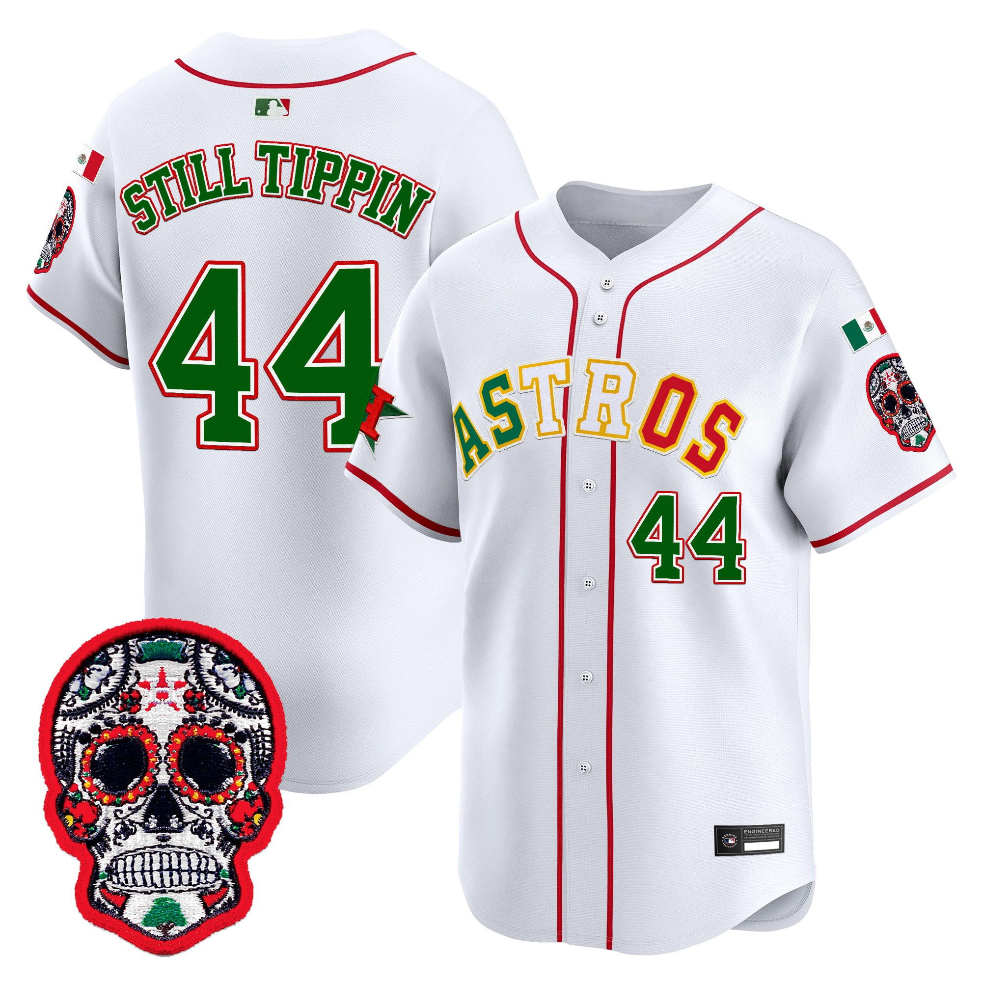 Men's Houston Astros Mexico 2025 'Día de los Muertos Edition' Vapor Premier Limited Jersey - All Stitched - Image 8