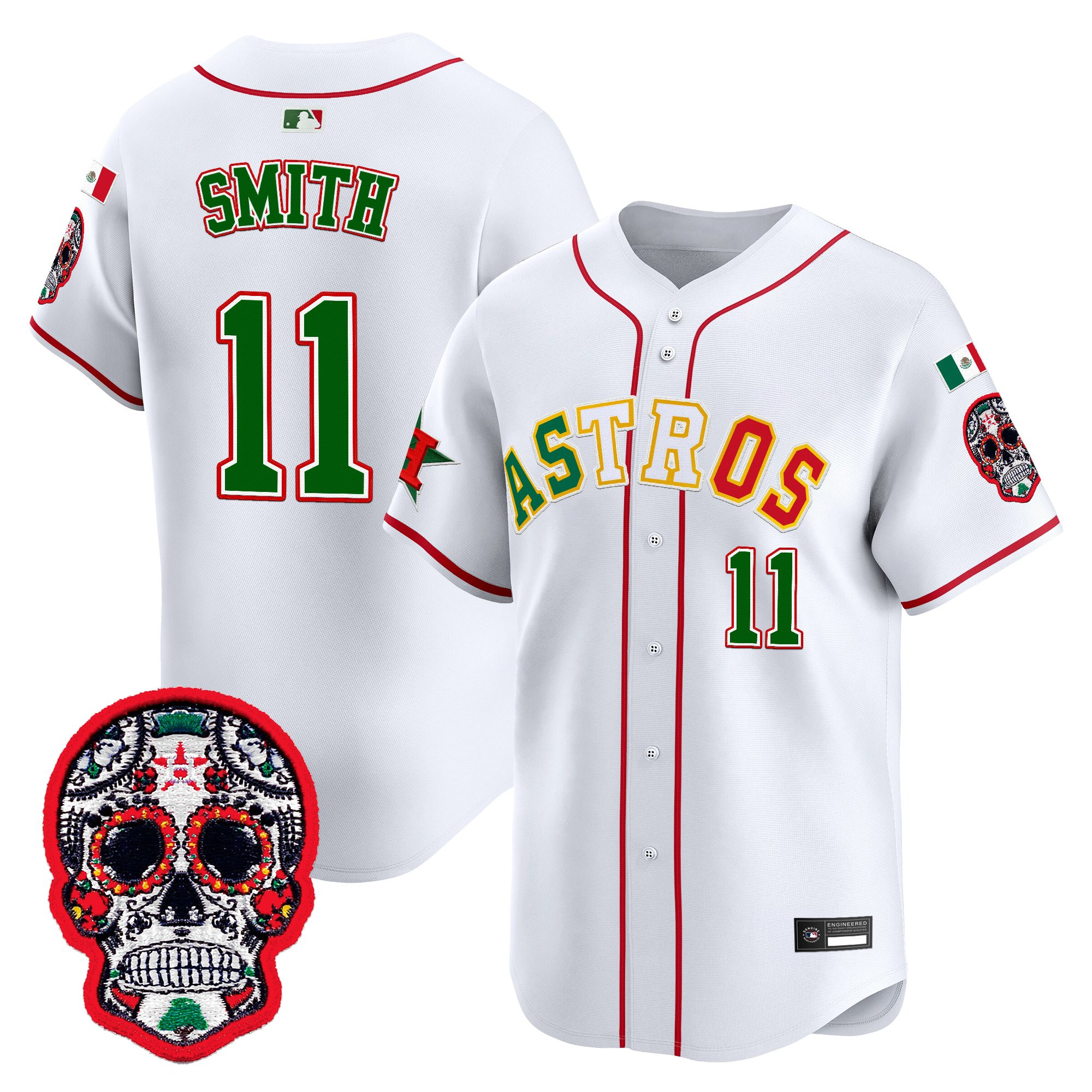 Men's Houston Astros Mexico 2025 'Día de los Muertos Edition' Vapor Premier Limited Jersey - All Stitched - Image 9