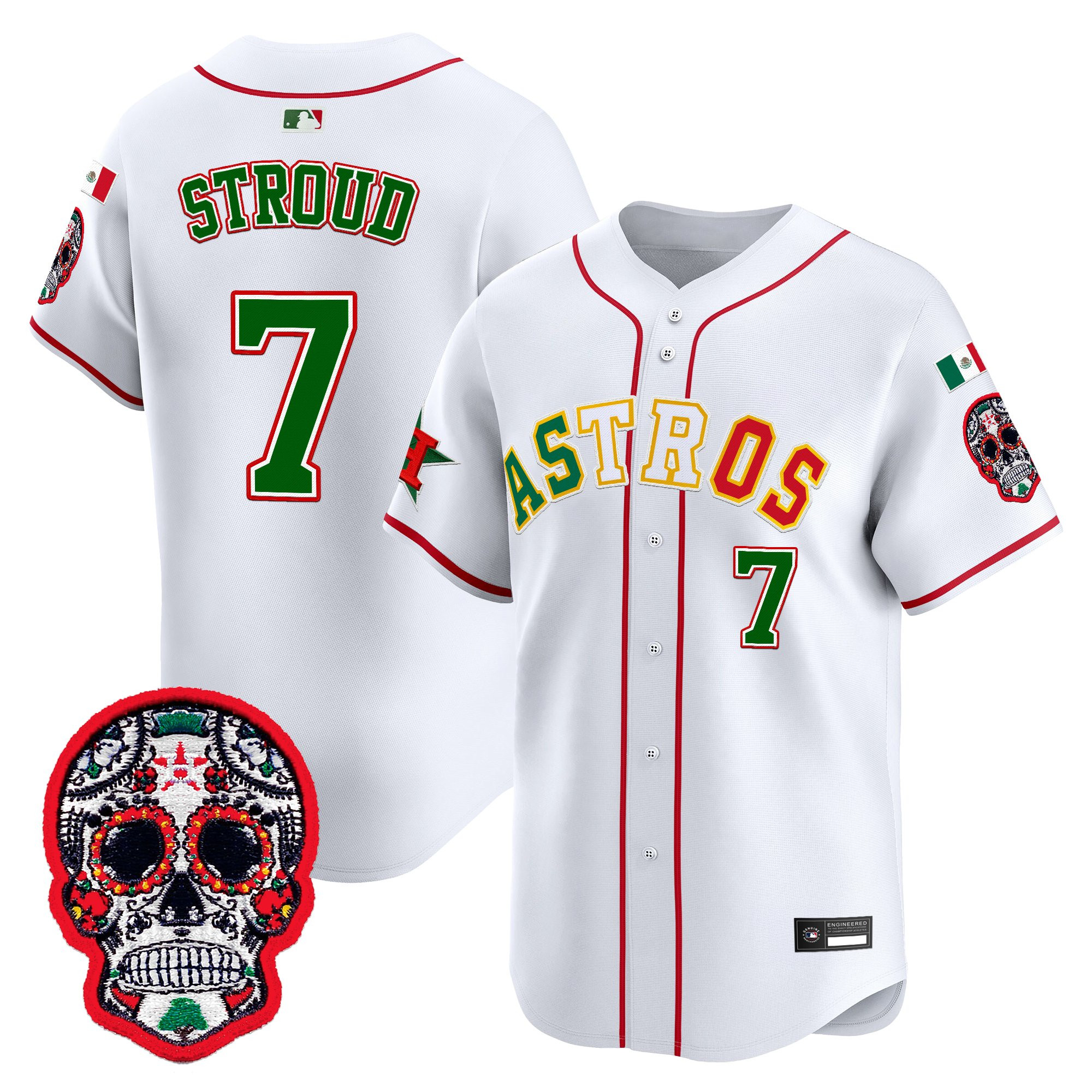 Men's Houston Astros Mexico 2025 'Día de los Muertos Edition' Vapor Premier Limited Jersey - All Stitched - Image 5