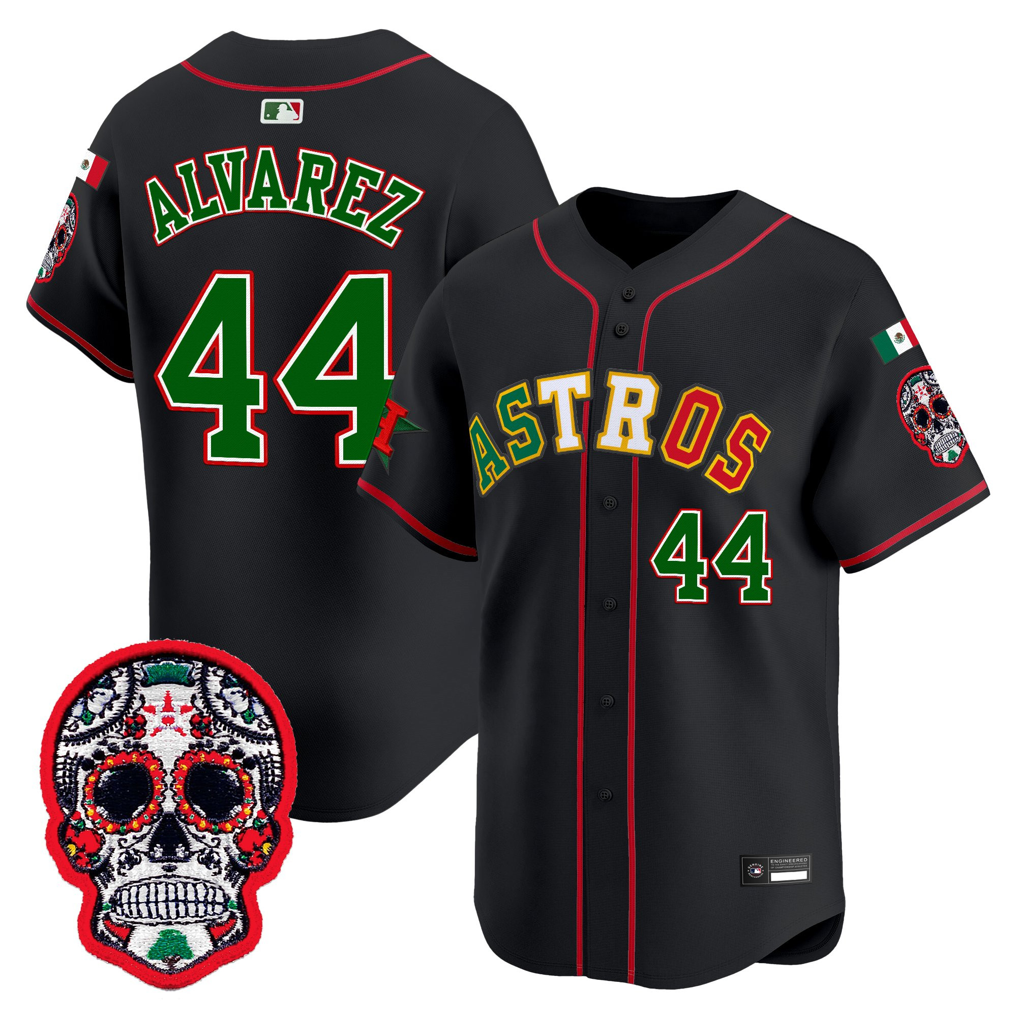 Men's Houston Astros Mexico 2025 'Día de los Muertos Edition' Vapor Premier Limited Jersey - All Stitched - Image 15