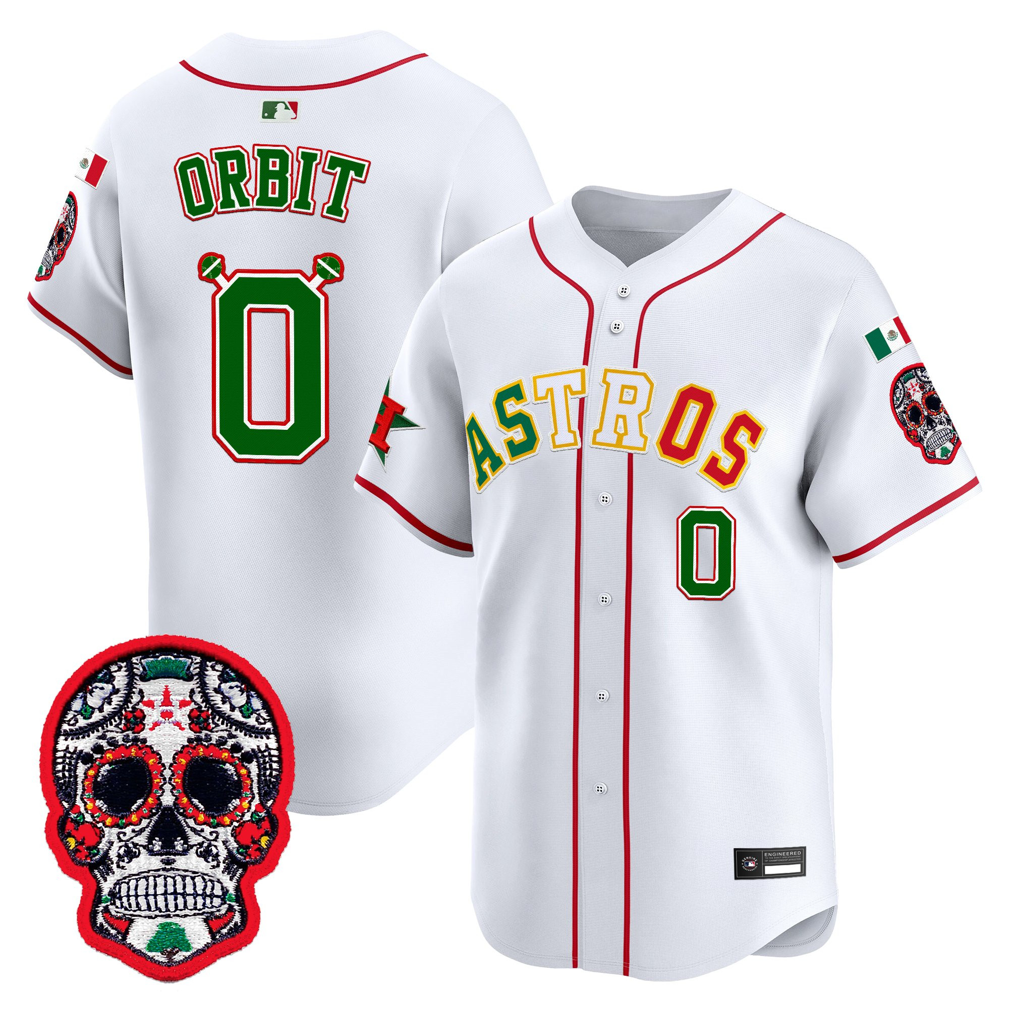 Men's Houston Astros Mexico 2025 'Día de los Muertos Edition' Vapor Premier Limited Jersey - All Stitched - Image 6