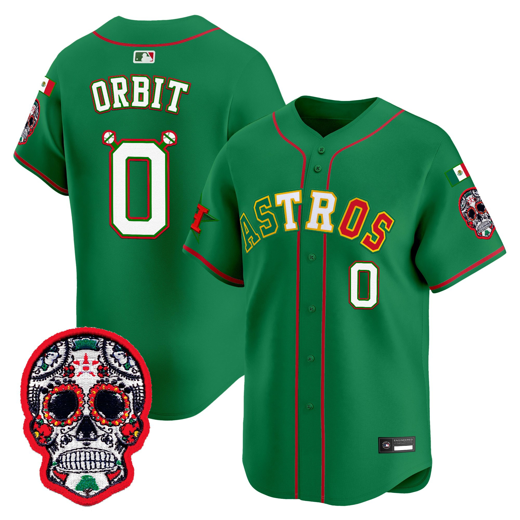 Men's Houston Astros Mexico 2025 'Día de los Muertos Edition' Vapor Premier Limited Jersey - All Stitched - Image 28