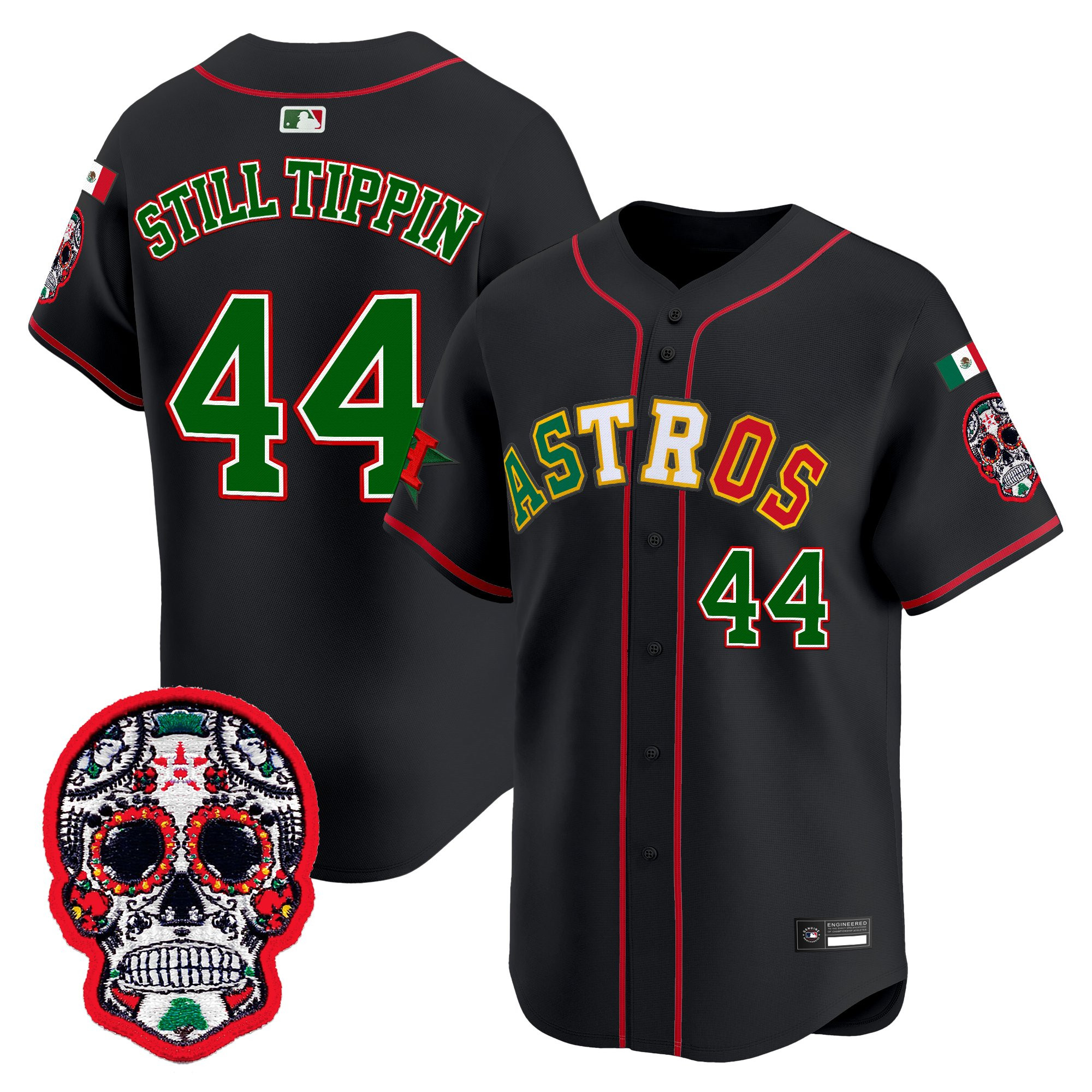 Men's Houston Astros Mexico 2025 'Día de los Muertos Edition' Vapor Premier Limited Jersey - All Stitched - Image 19